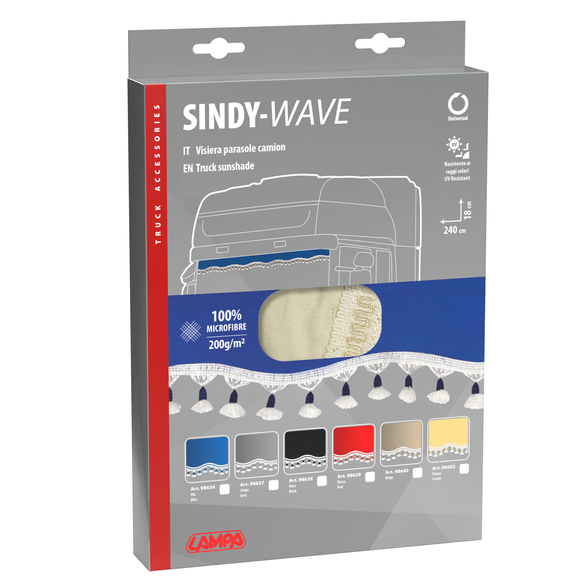 Sindy, fascia parasole in microfibra per camion - Panna - immagine 2
