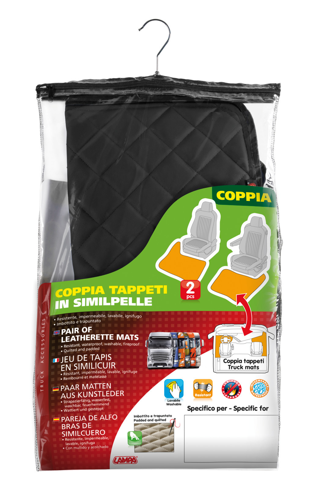 Coppia tappeti in Skeentex - Nero - compatibile per Iveco Stralis (08/02>12/12) - Iveco Stralis (07/12>12/19) - Iveco Stralis Hi-Way (07/12>08/16) - Iveco Stralis XP (09/16>12/19) - immagine 2