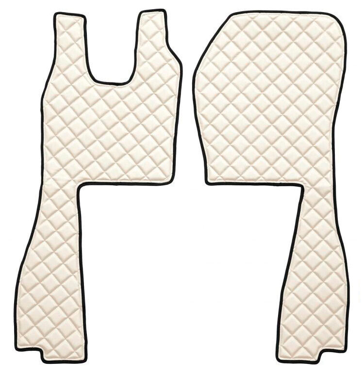Coppia tappeti in Skeentex - Panna - compatibile per Scania R Serie 6 (09/09>08/13) sedile pass. pneumatico