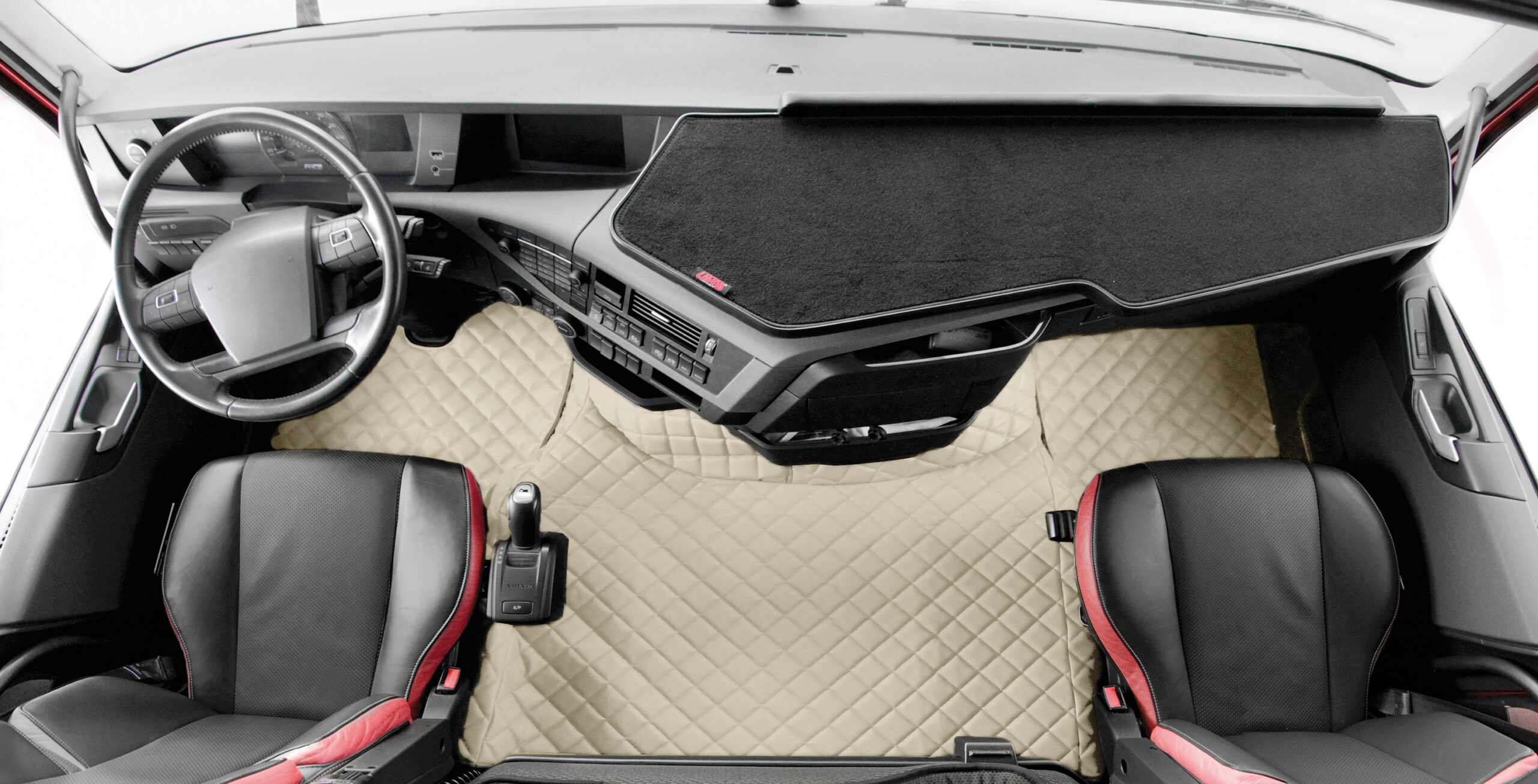 Coppia tappeti in Skeentex - Panna - compatibile per Volvo FH Serie 4 (09/12>05/21) - Volvo FH Serie 5 (06/21>) - Volvo FH Aero (01/24>) automatico - immagine 2