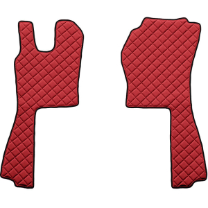 Coppia tappeti in Skeentex - Rosso - compatibile per Scania G Serie 5 (03/04>08/09) - Scania G Serie 6 (09/09>08/13) - Scania G Serie 6 - Streamline (09/13>12/17)