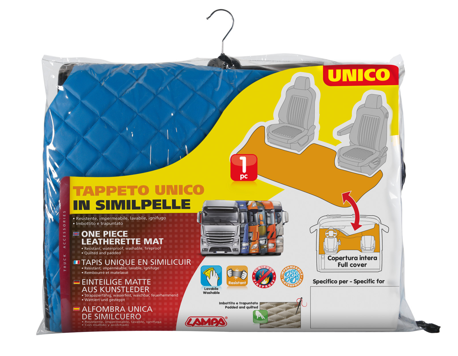 Tappeto unico in Skeentex - Blu - compatibile per Renault T (06/13>) no tunnel - immagine 2
