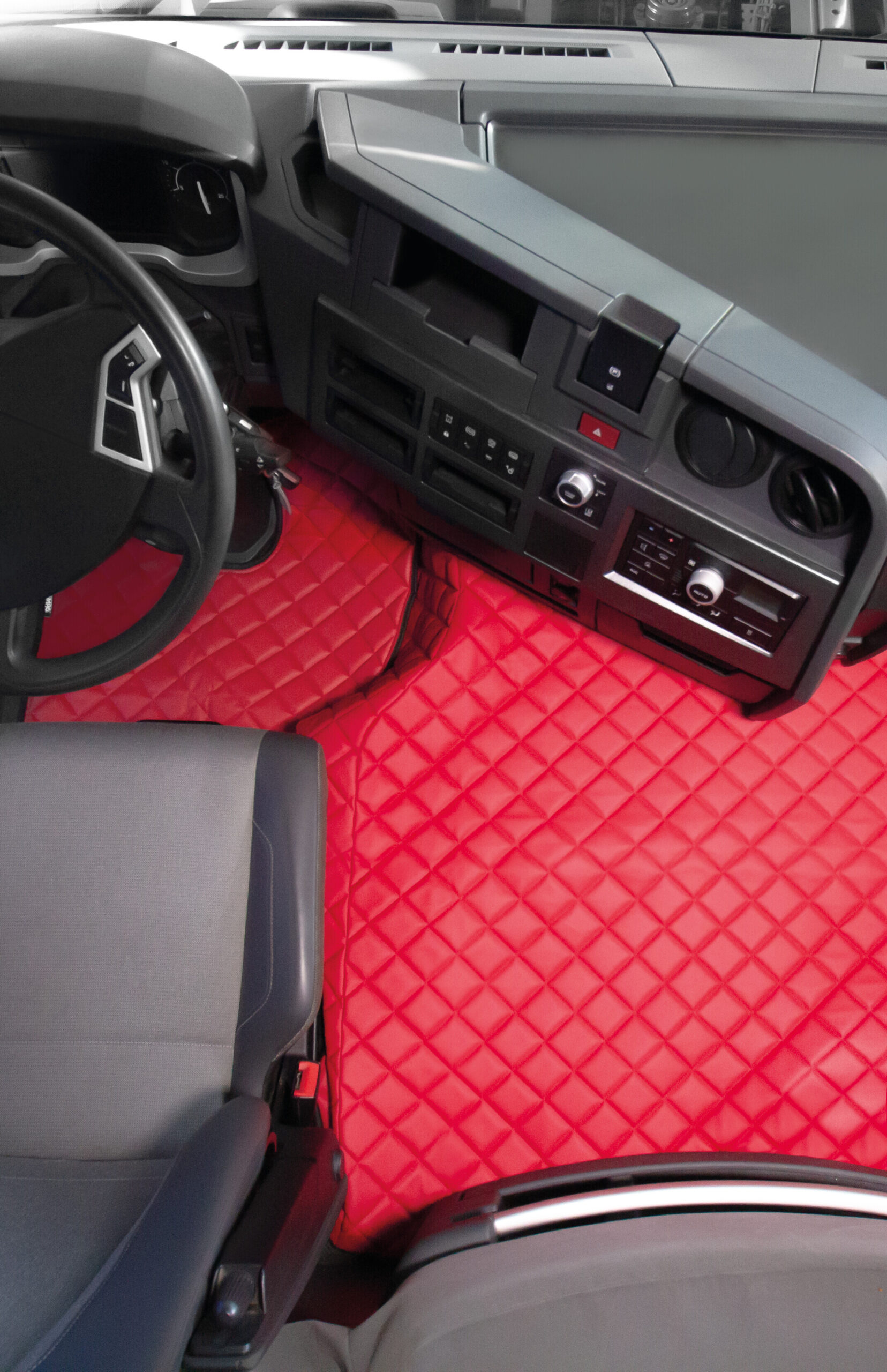 Tappeto unico in Skeentex - Rosso - compatibile per Renault T (06/13>) no tunnel - immagine 2