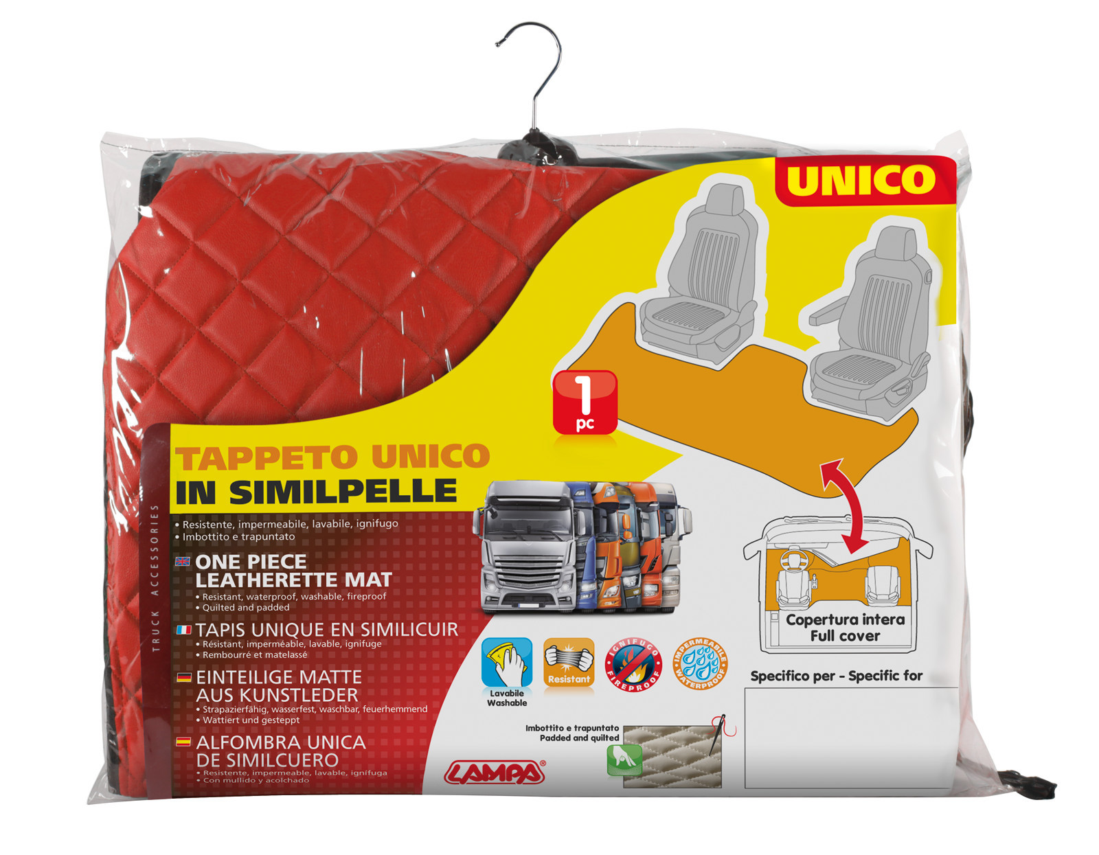 Tappeto unico in Skeentex - Rosso - compatibile per Renault T (06/13>) no tunnel - immagine 3