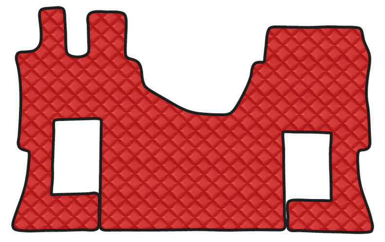 Tappeto unico in Skeentex - Rosso - compatibile per Mercedes Actros MP4 (09/11>09/19) cabina larga, no tunnel, sedile pass. pneumatico - Mercedes Actros MP5 (10/19>) cabina larga, no tunnel, sedile pass. pneumatico - Mercedes Actros MP5 L (11/21>) cabina larga, no tunnel, sedile pass. pneumatico - Mercedes Actros L ProCabin (12/24>) cabina larga, no tunnel, sedile pass. pneumatico