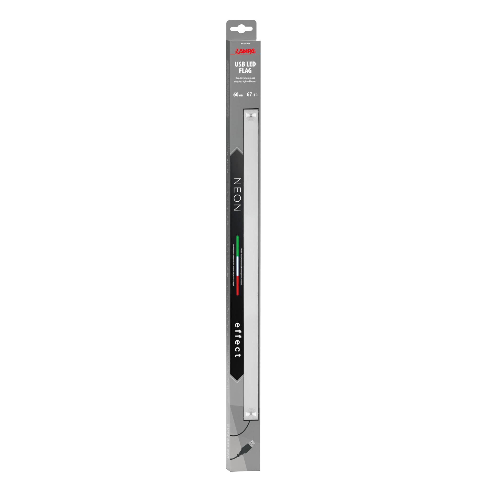 Bandiera luminosa 60 cm, 67 Led, USB - immagine 7