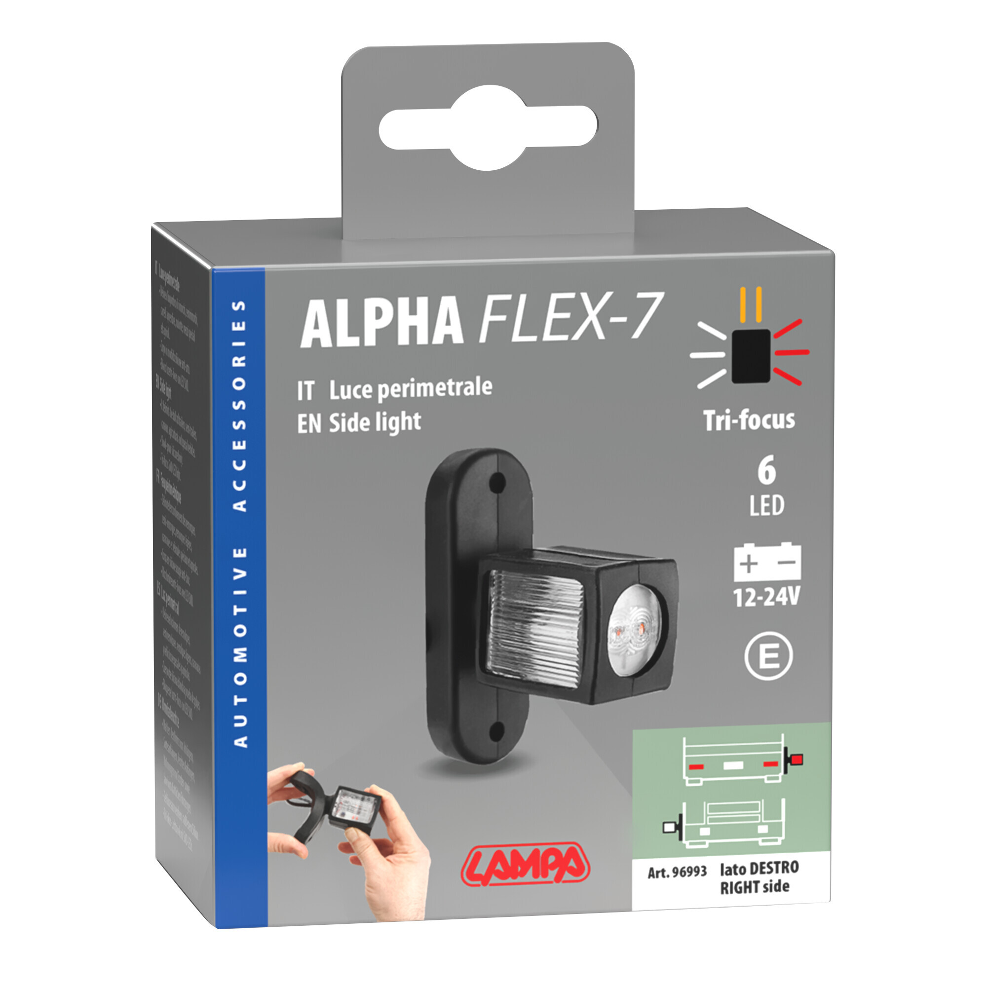Alpha Flex 7, luce ingombro - 6 Led - 12/24V - Destra - immagine 5