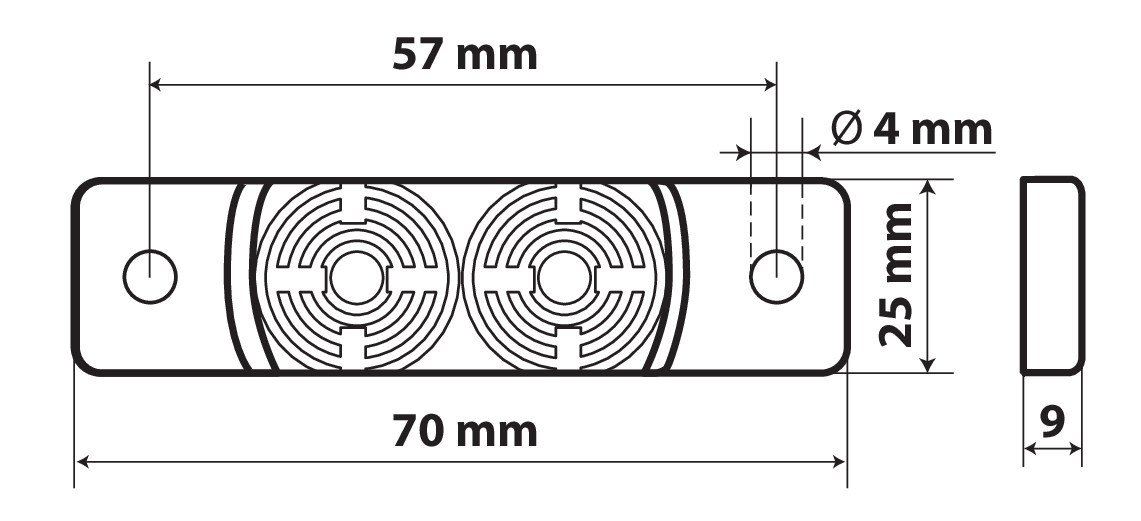 Luce ingombro - 2 Led - 24V - Bianco - immagine 6