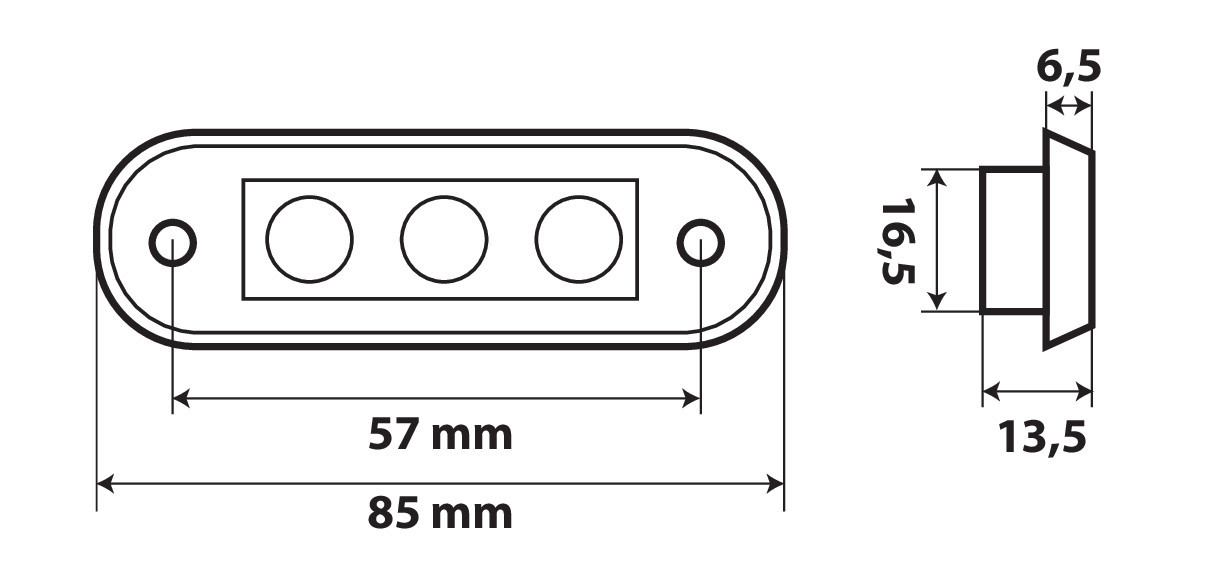Luce decorativa - 3 Led - 12/24V - Verde - immagine 4