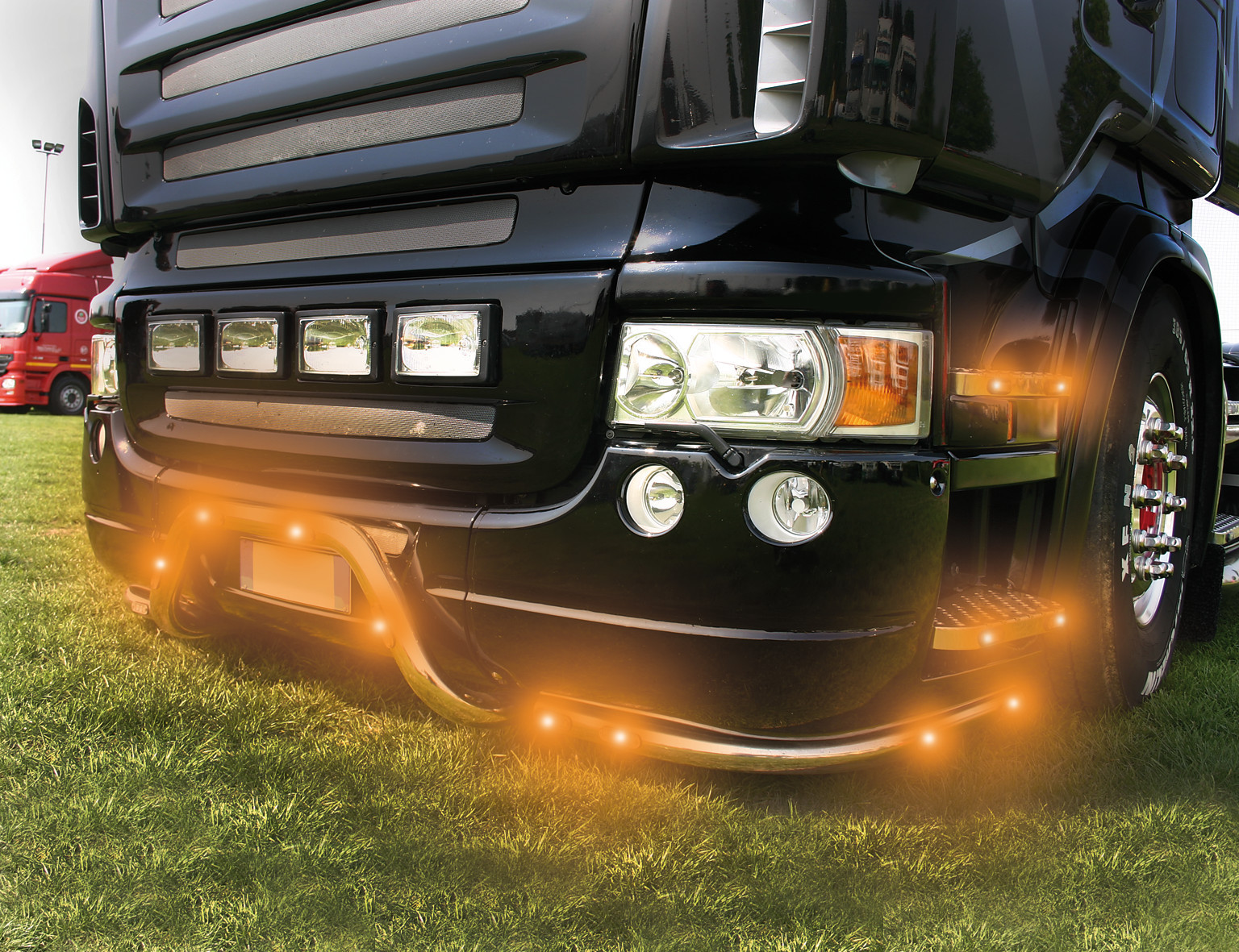 Luce ingombro - 3 Led - 12/24V - Arancio - immagine 3