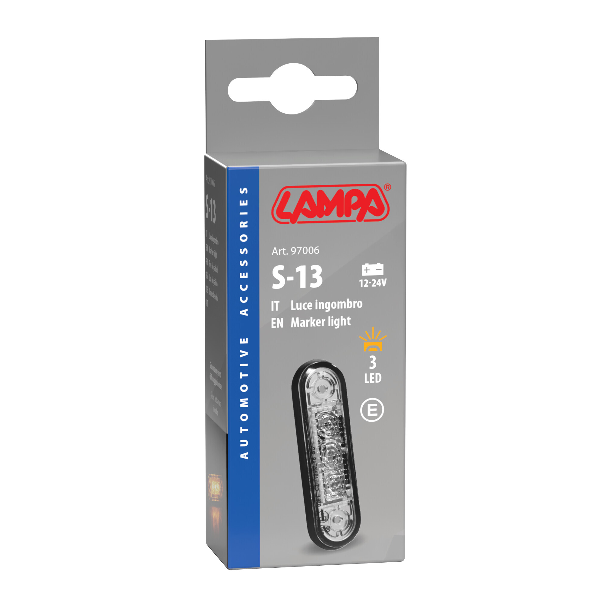 Luce ingombro - 3 Led - 12/24V - Arancio - immagine 7