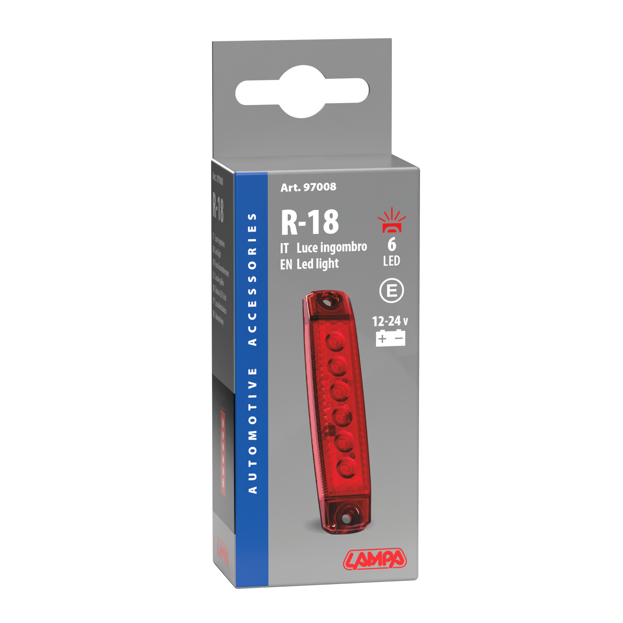 Luce ingombro - 6 Led - 12/24V - Rosso - immagine 5