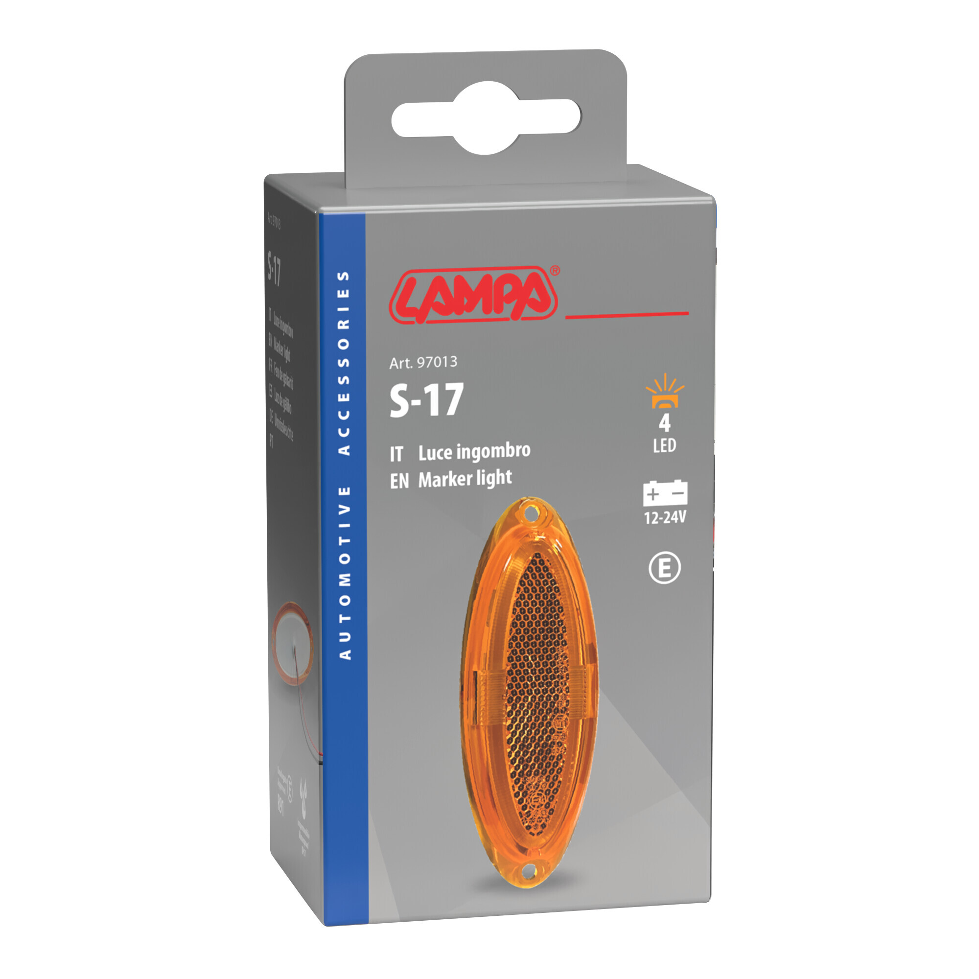 Luce ingombro - 4 Led - 12/24V - Arancio - immagine 5