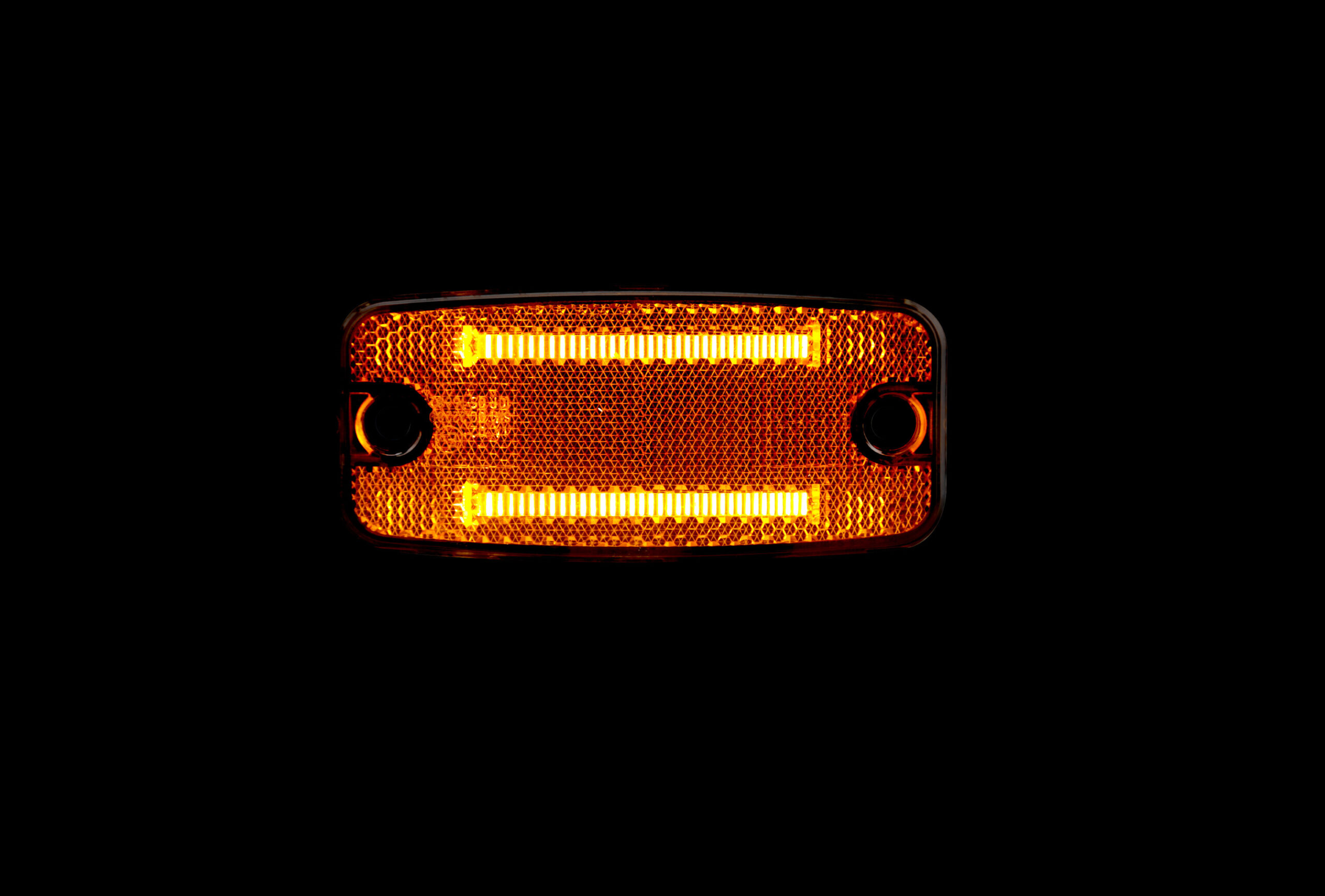 Luce ingombro con catarifrangente e staffa - 2 Led - 12/24V - Arancio - immagine 2