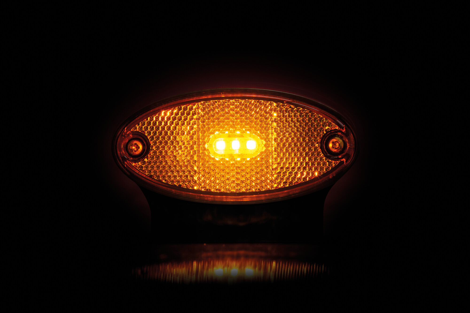 Luce ingombro con catarifrangente e staffa - 3 Led - 12/24V - Arancio - immagine 3
