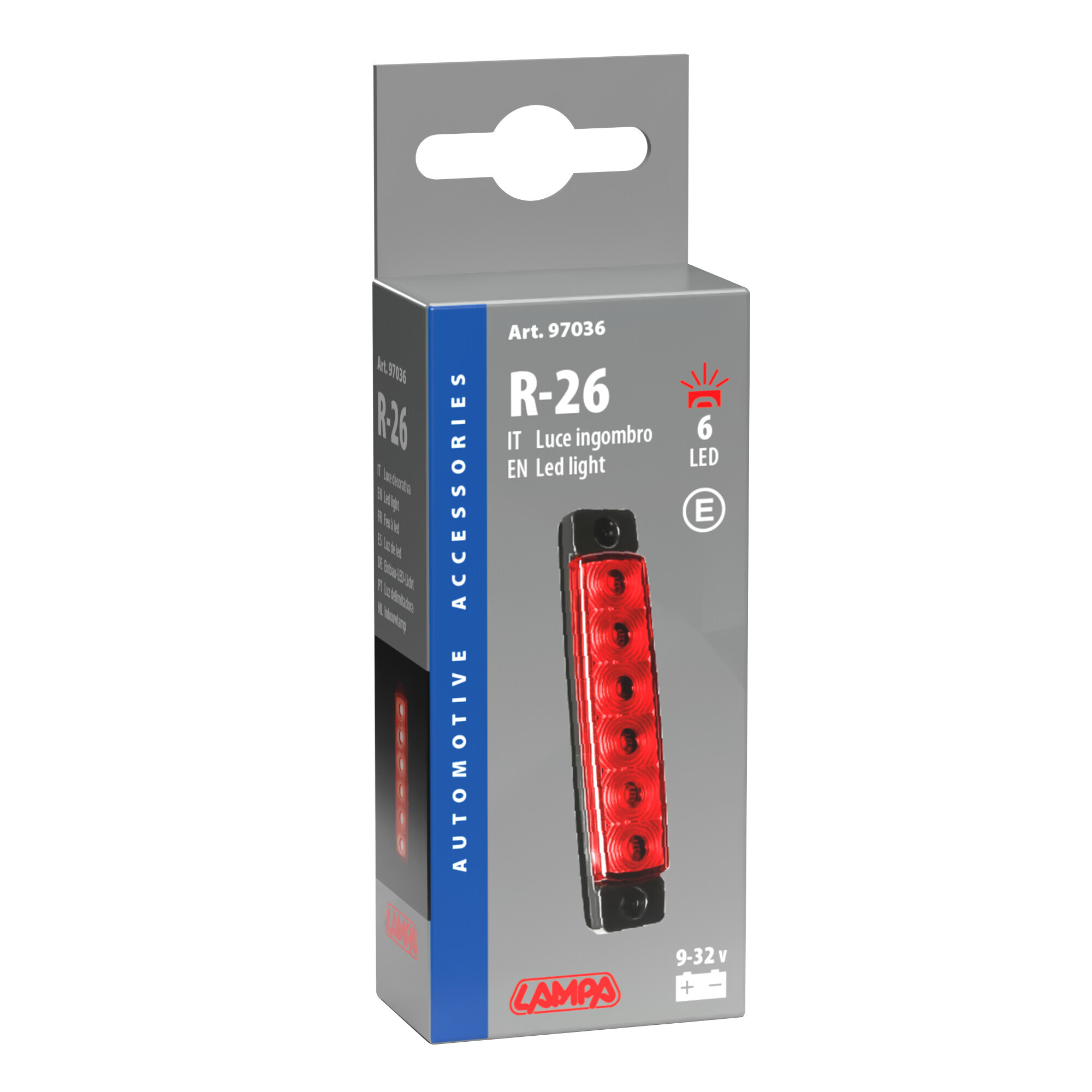 Luce ingombro - 6 Led - 12/24V - Rosso - immagine 5