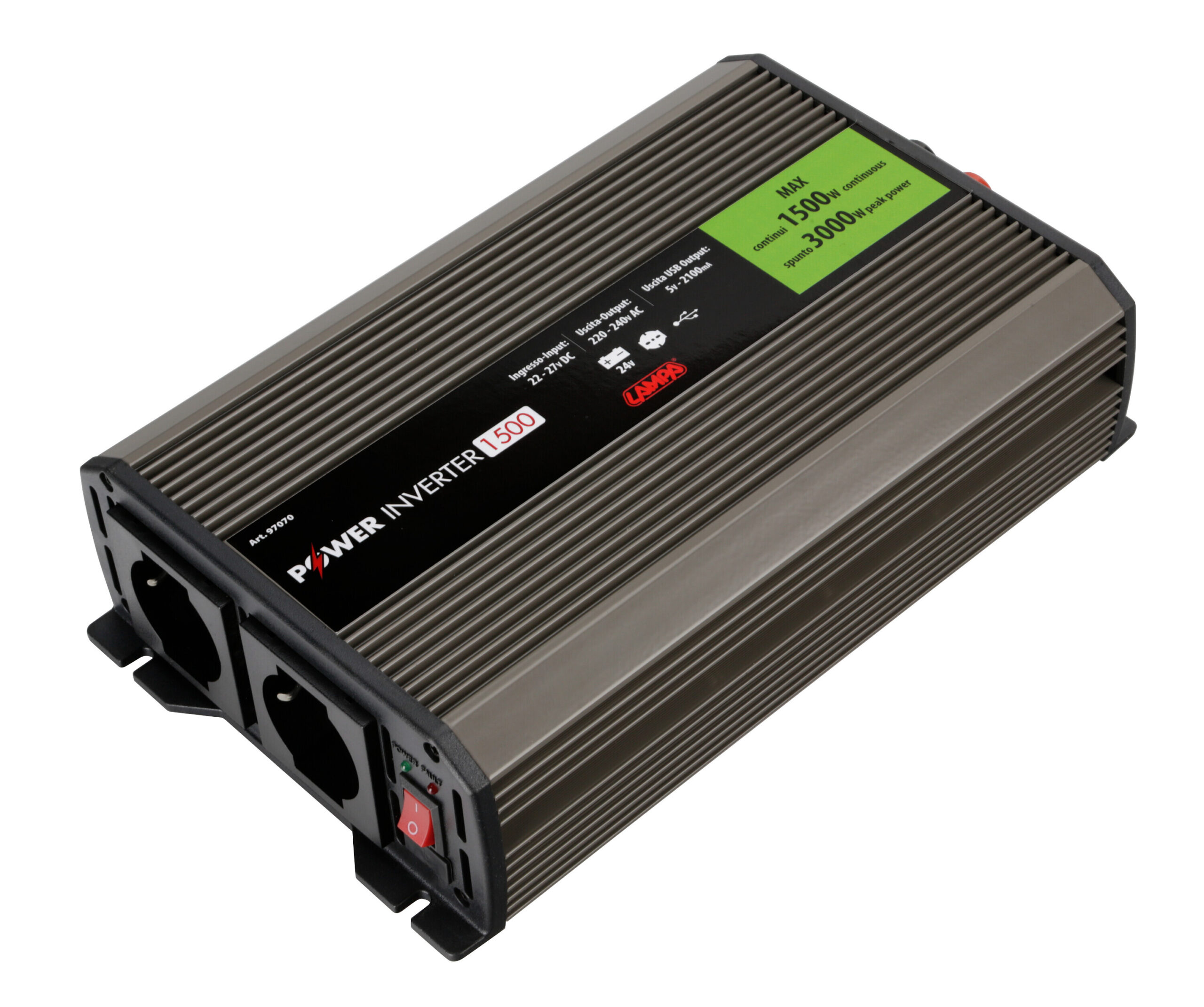 Power Inverter 1500, trasformatore 24V > 220V - immagine 3