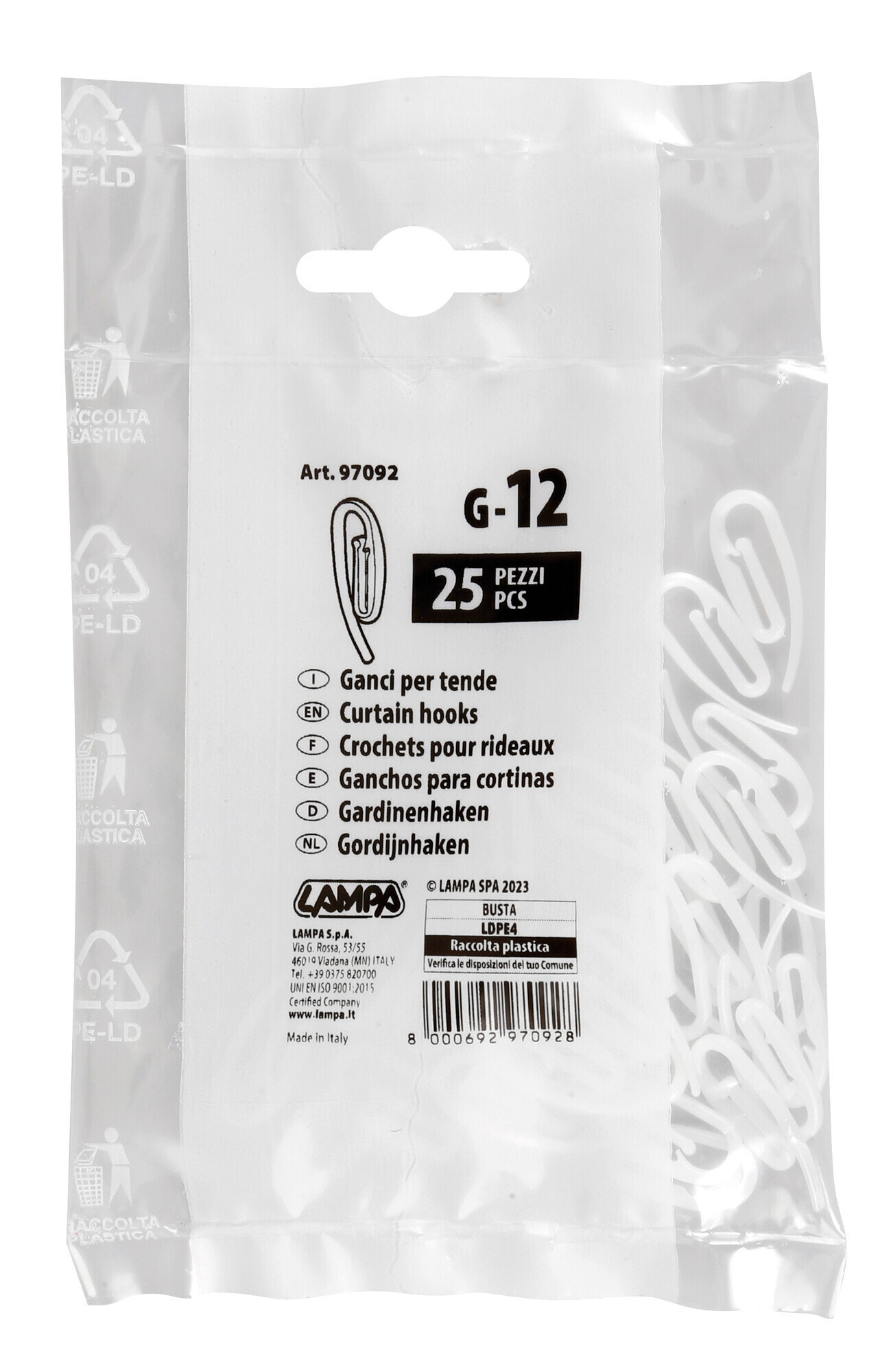 Ganci per tende - G-12 - 25 pz - immagine 5