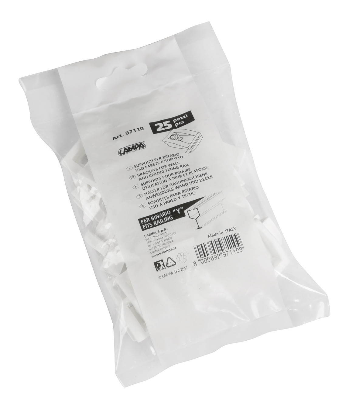 Set 25 supporti per binario uso parete e soffitto - immagine 4