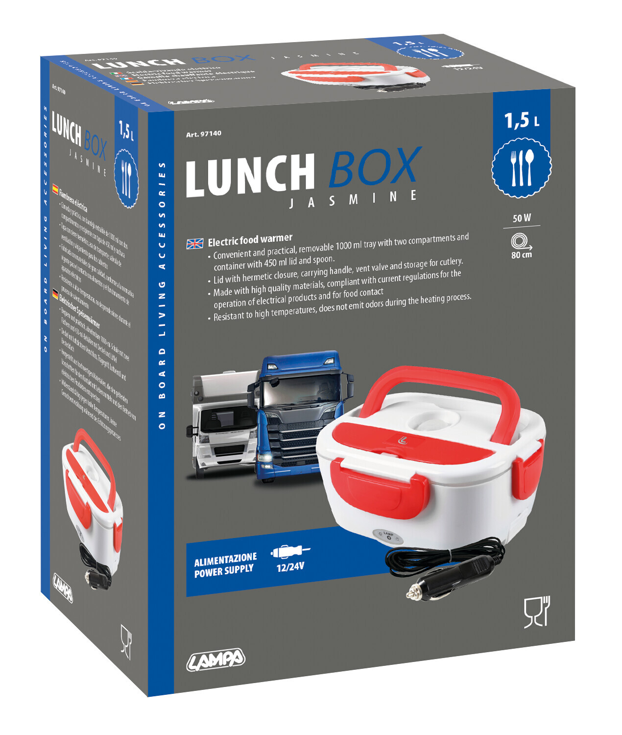 Lunch-Box, scalda-vivande elettrico - 1,5 L - 12/24V - 50W - immagine 4