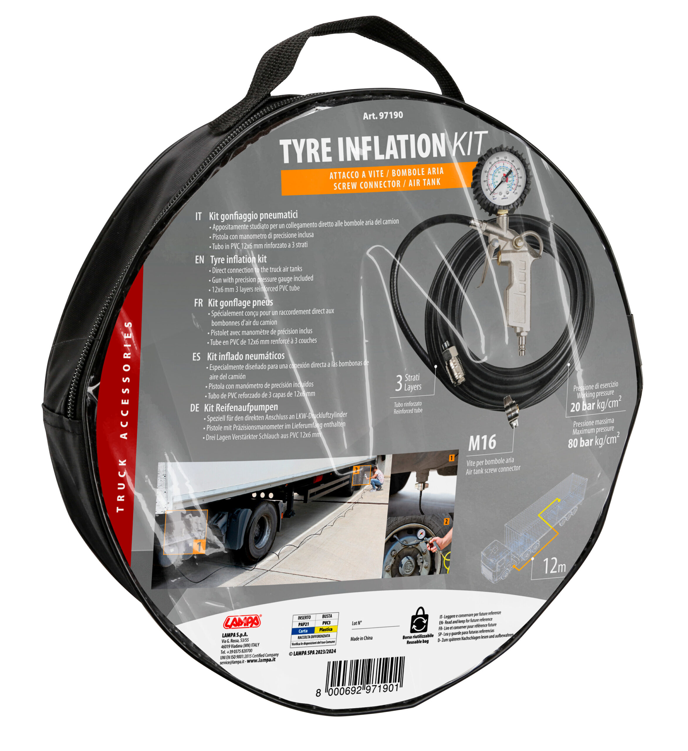 Kit gonfiaggio pneumatici - Collegamento bombole aria - immagine 9