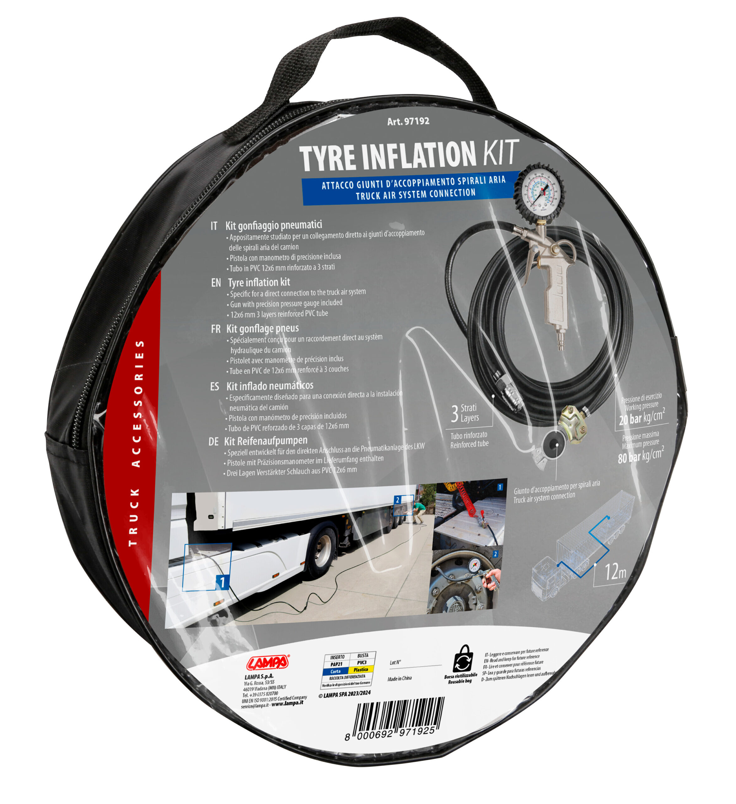Kit gonfiaggio pneumatici - collegamento ai giunti d’accoppiamento delle spirali aria - immagine 8