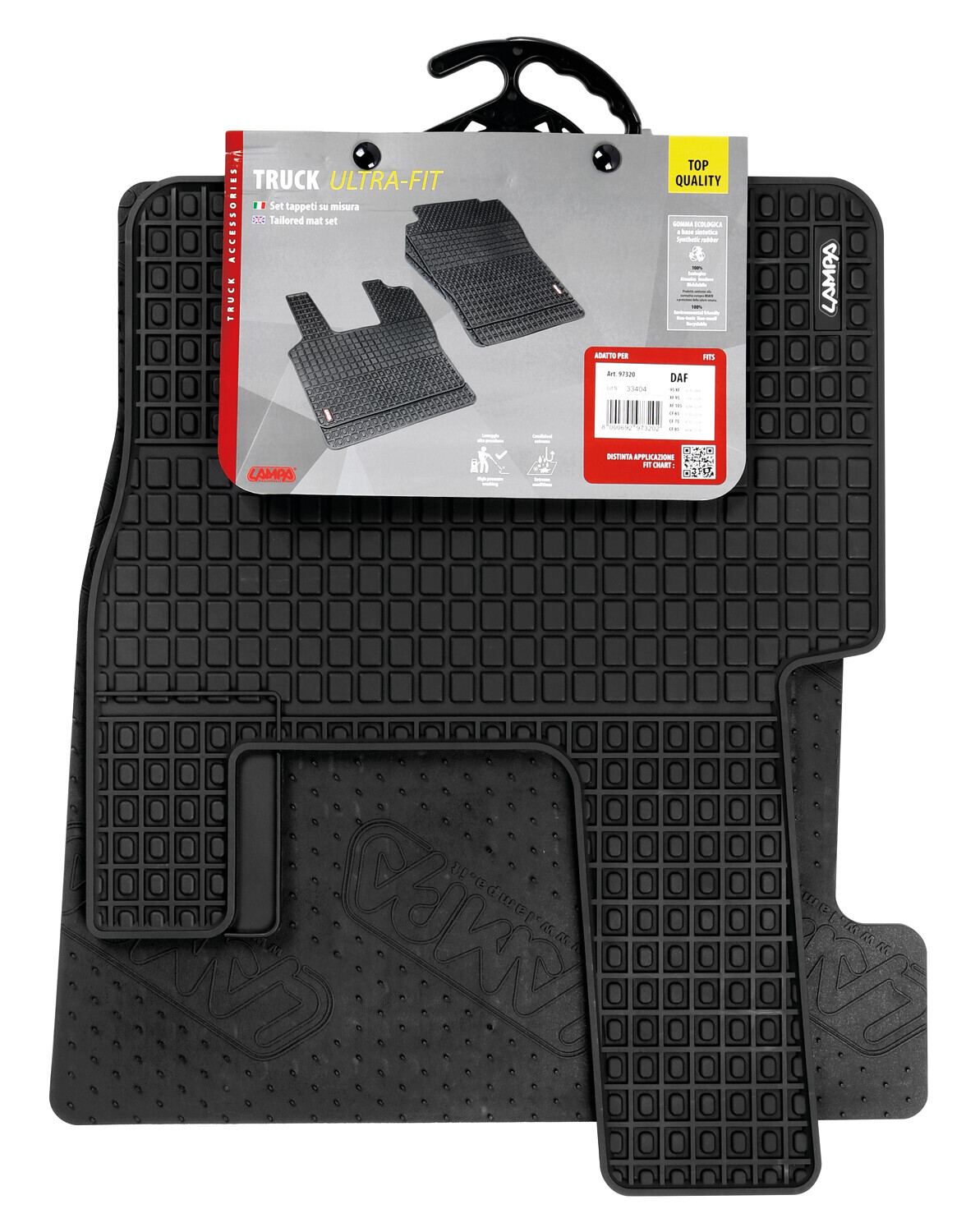 Coppia tappeti su misura in Eco Gomma - compatibile per Daf 95XF (01/97>09/03) - Daf CF (07/13>) - Daf CF65 (01/01>12/14) - Daf CF75 (01/01>12/14) - Daf CF85 (04/06>12/14) - Daf XF 105 (02/04>12/14) - Daf XF 95 (11/01>12/07) - immagine 5