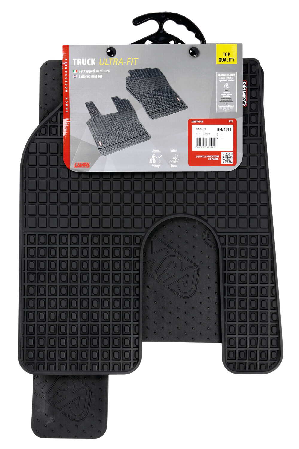 Coppia tappeti su misura in Eco Gomma - compatibile per Renault K (06/13>12/21) - Renault T (06/13>12/21) - Renault C (06/13>) cabina 2,5m - Renault K (01/22>) - Renault T (01/22>) - immagine 3