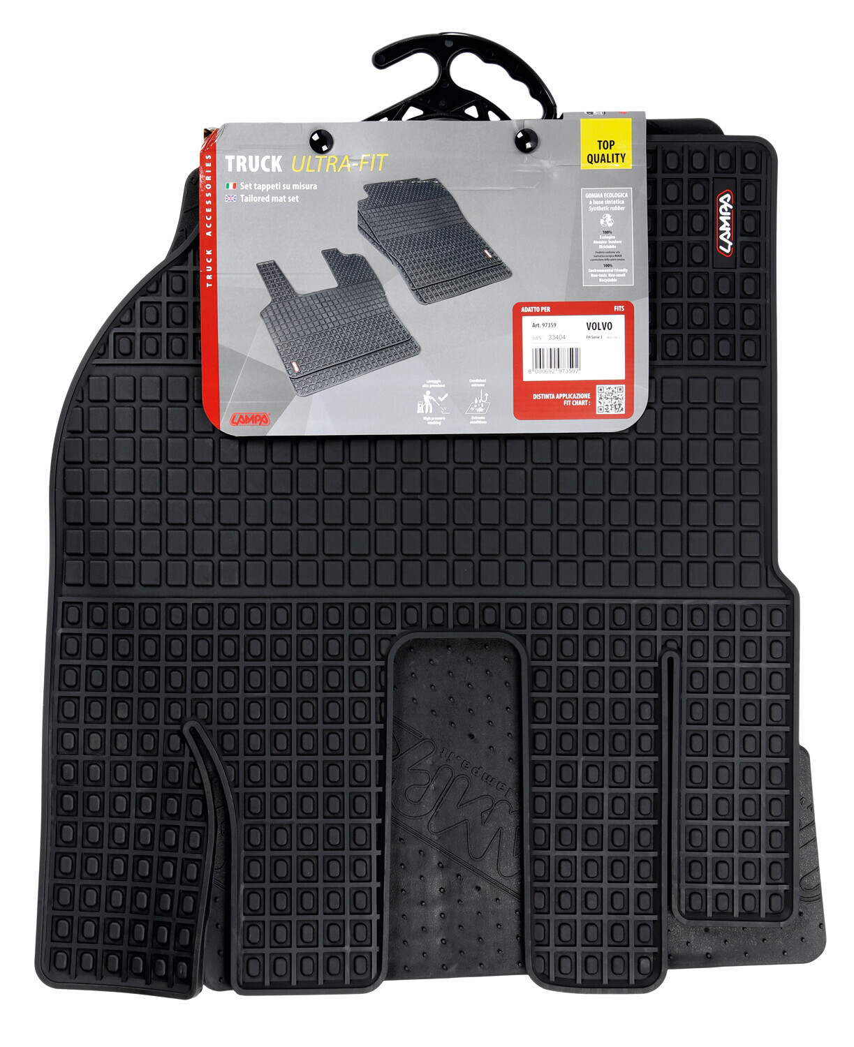 Coppia tappeti su misura in Eco Gomma - compatibile per Volvo FH Serie 3 (08/02>08/12) - immagine 2