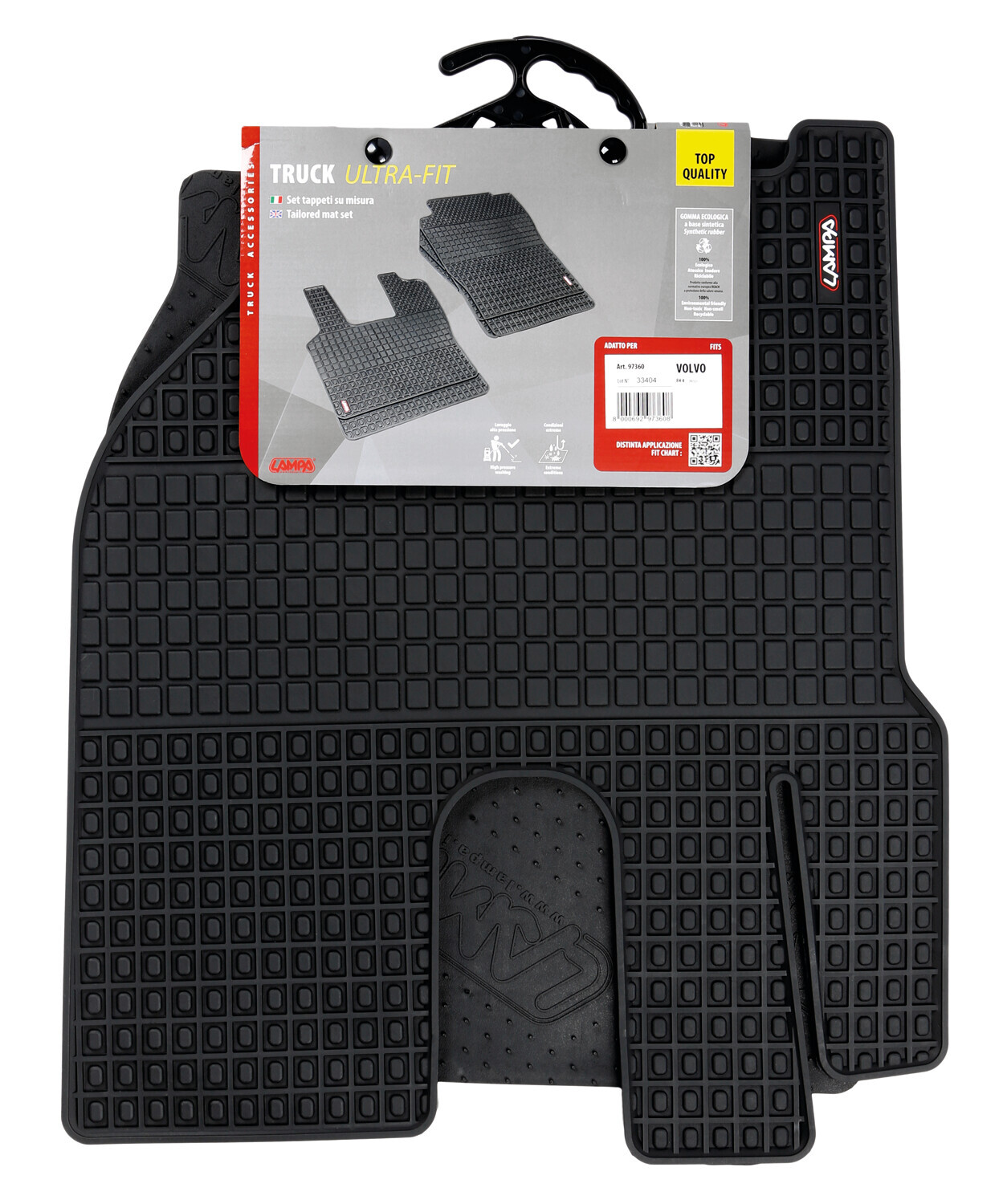 Coppia tappeti su misura in Eco Gomma - compatibile per Volvo FH Serie 4 (09/12>05/21) - Volvo FH Serie 5 (06/21>) - Volvo FH Aero (01/24>) - immagine 4