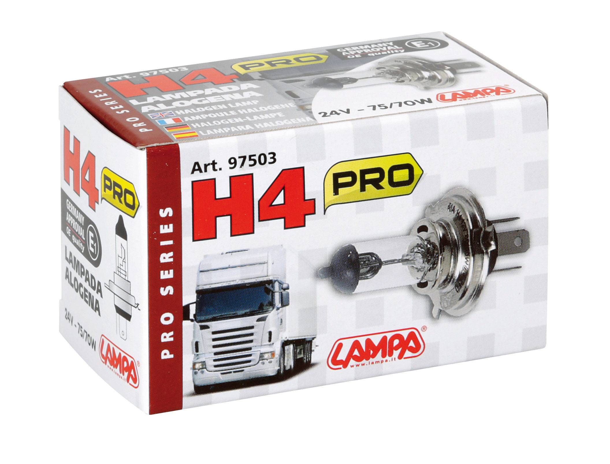 24V Lampada alogena Pro - H4 - 75/70W - P43t - 1 pz - Scatola - immagine 4