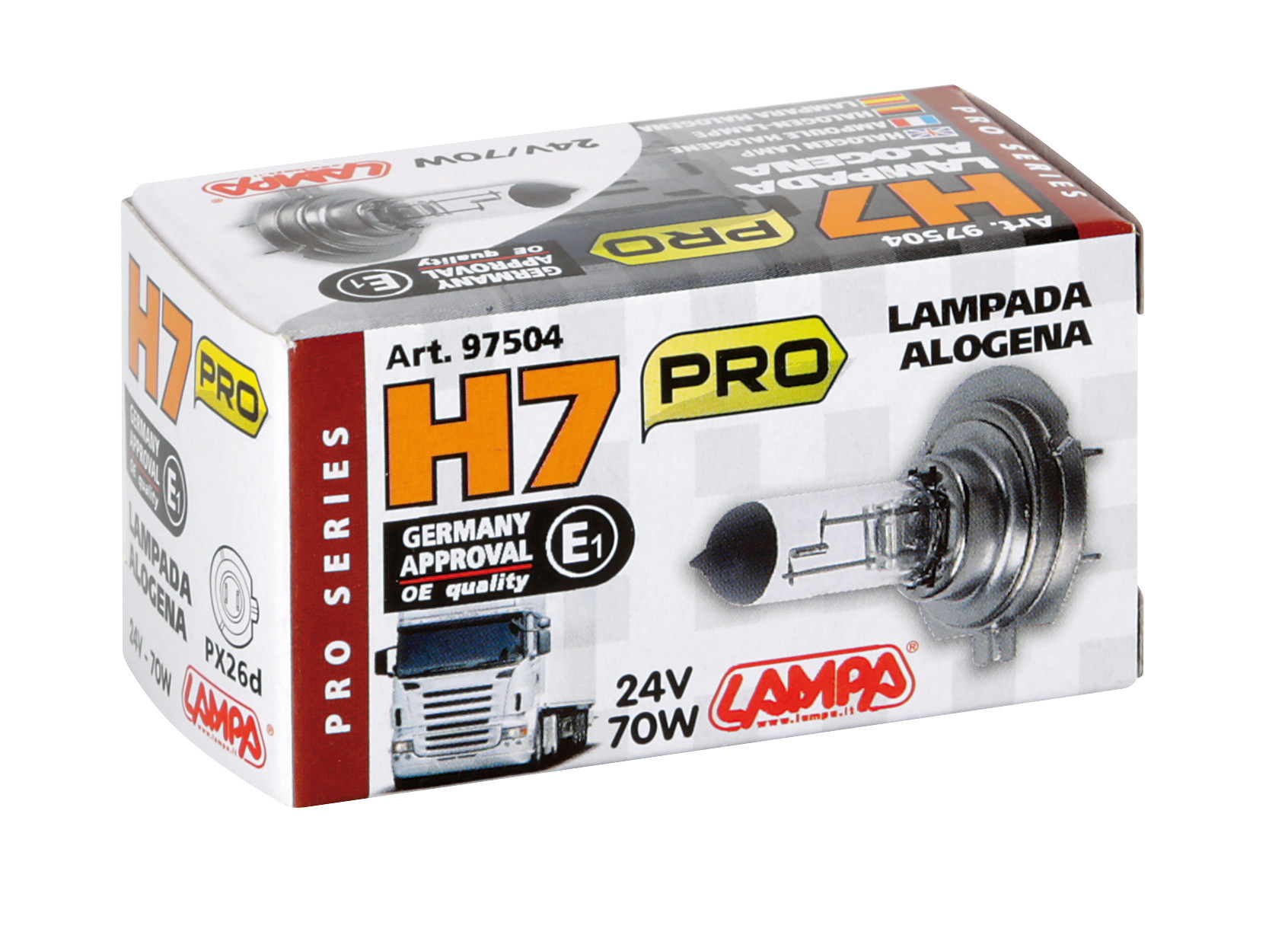 24V Lampada alogena Pro - H7 - 70W - PX26d - 1 pz - Scatola - immagine 4