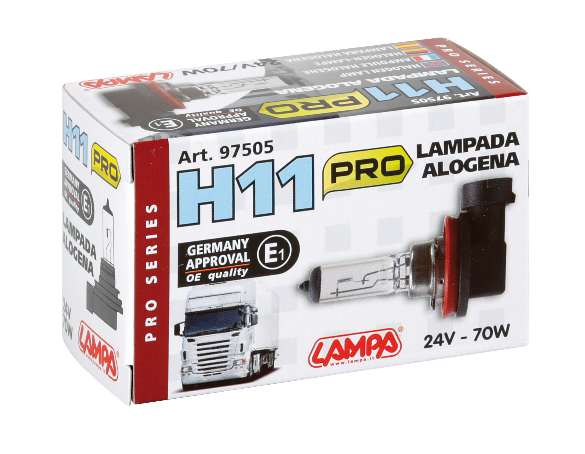 24V Lampada alogena Pro - H11 - 70W - PGJ19-2 - 1 pz - Scatola - immagine 4