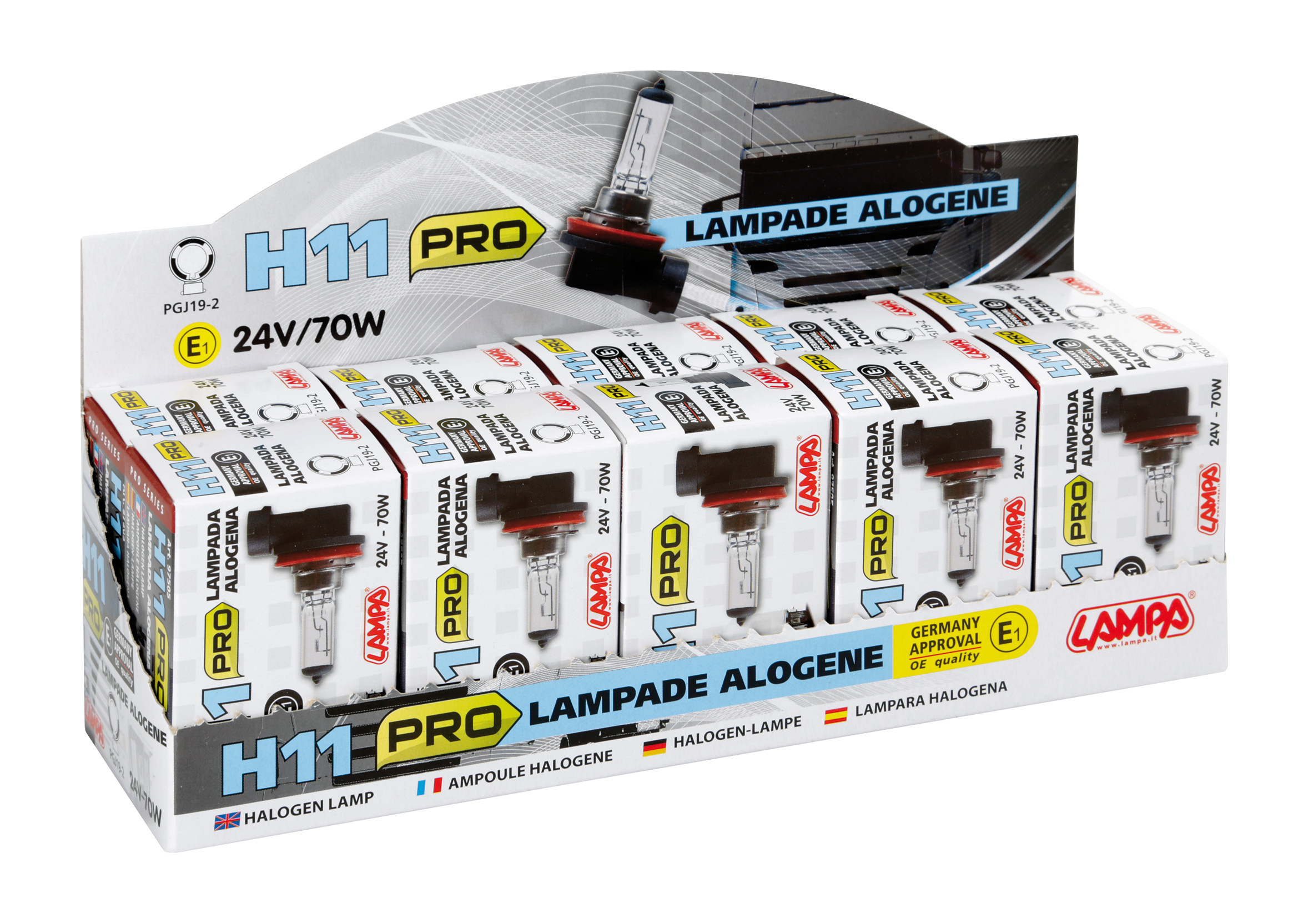 24V Lampada alogena Pro - H11 - 70W - PGJ19-2 - 1 pz - Scatola - immagine 5