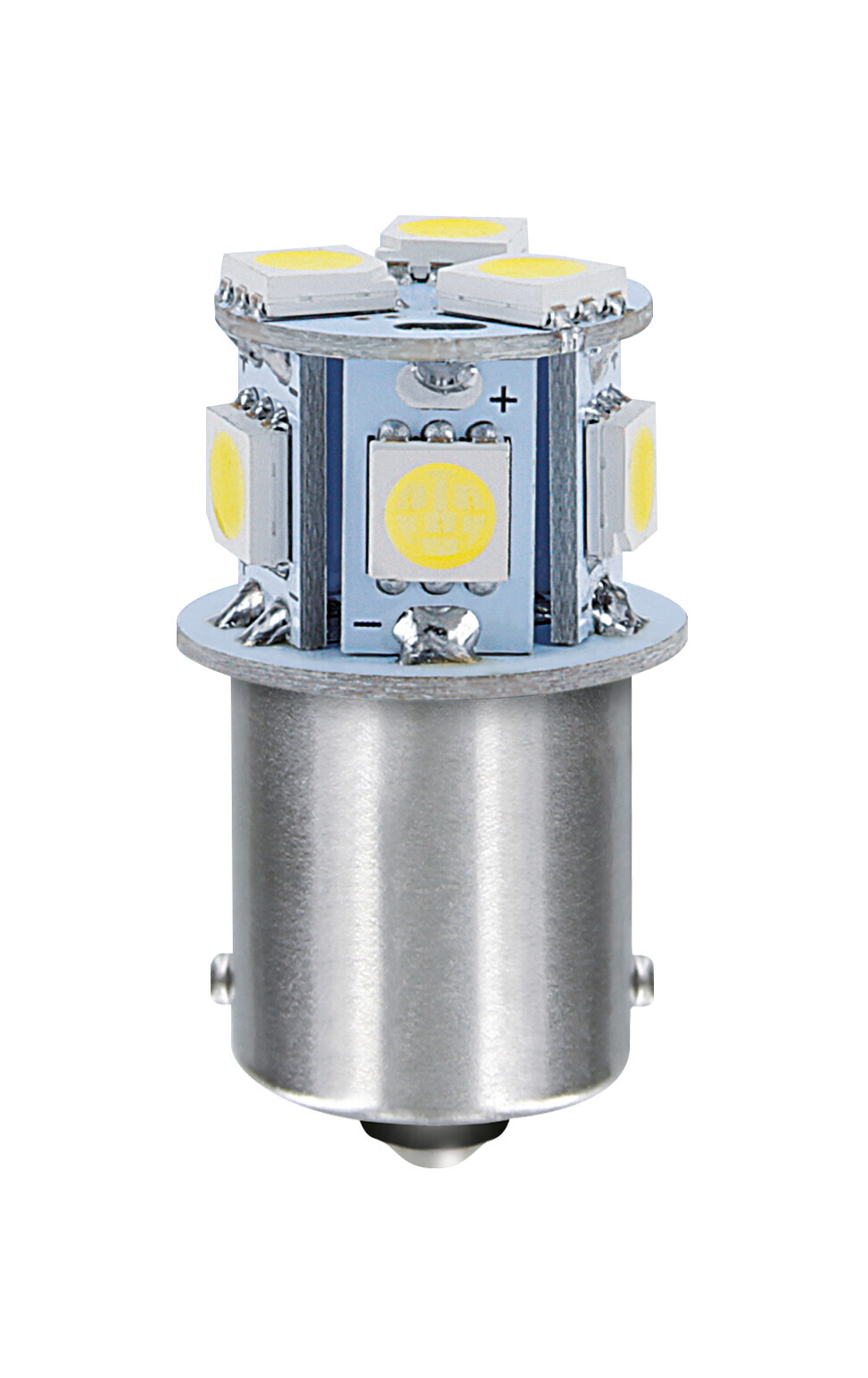 24/28V Led Series - 8 SMD x 1 chip - (P21W) - BA15s - 20 pz - Scatola - Bianco - Doppia polarità