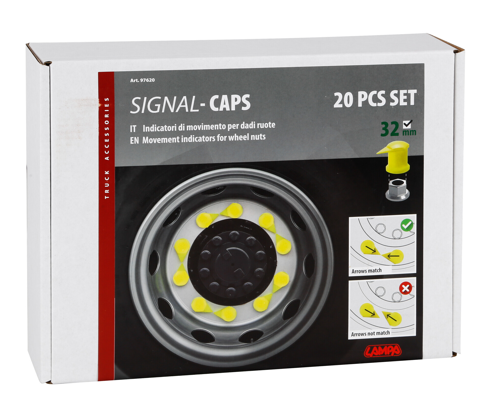 Indicatori di movimento per dadi ruote, set 20 pz - Ø 32 mm - immagine 5
