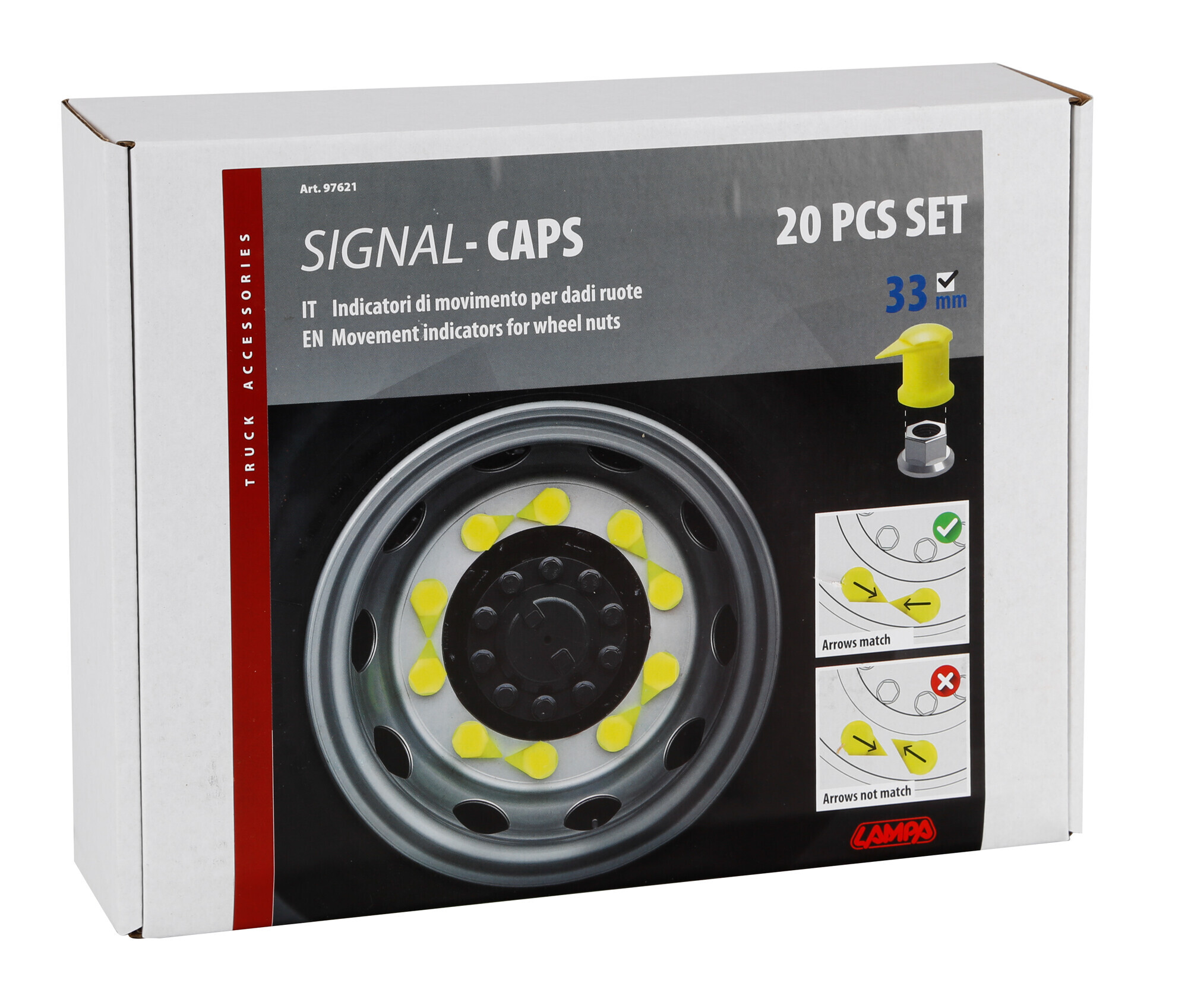 Indicatori di movimento per dadi ruote, set 20 pz - Ø 33 mm - immagine 5