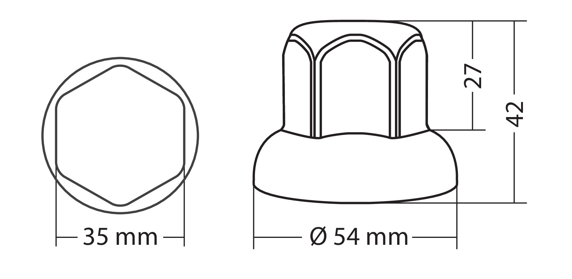 Set 10 copribulloni cromati in ABS - Ø 32 mm - immagine 2