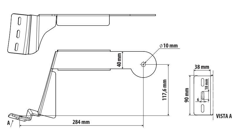 Staffa per antenna CB - Attacco montante - compatibile per Daf XF 105 (02/04>12/14) - Daf XF 106 (10/12>05/21) - immagine 2