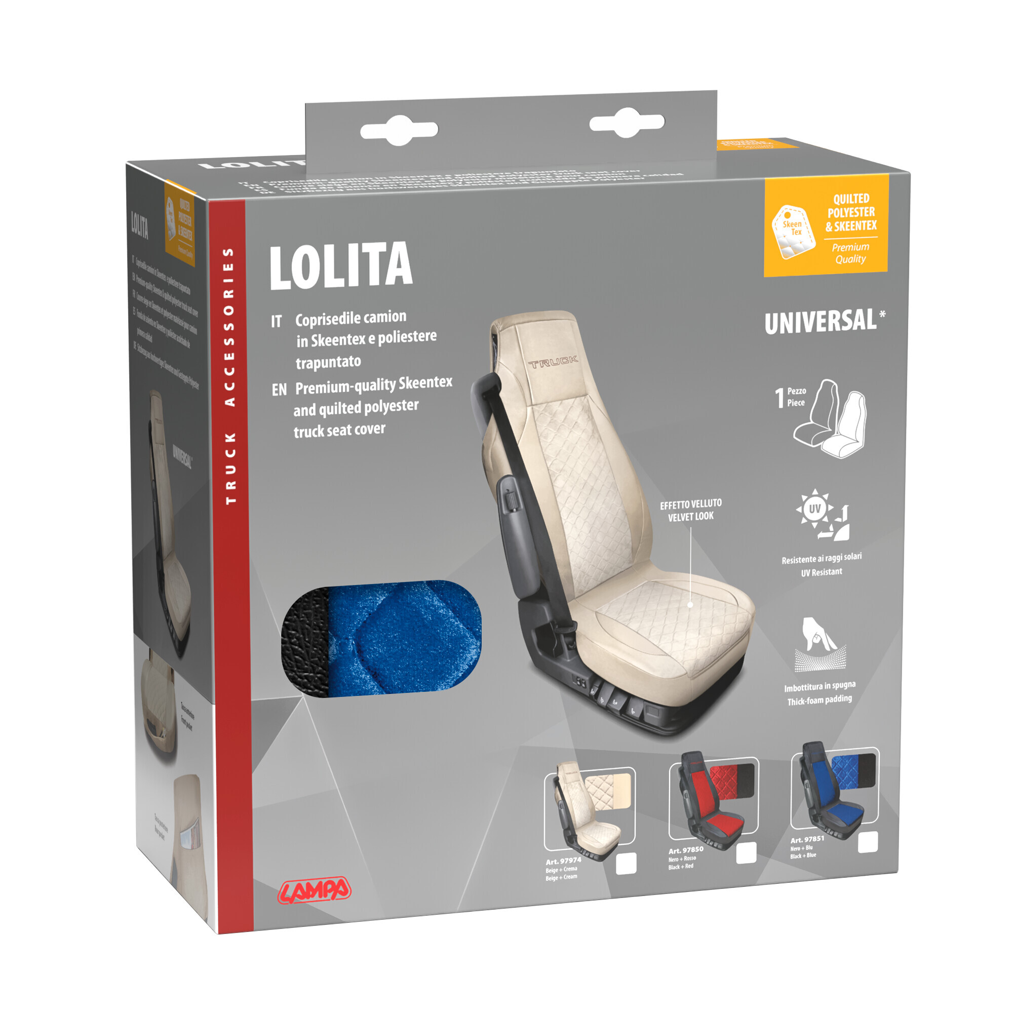 Lolita, coprisedile in Skeentex e poliestere - Nero/Blu - immagine 2
