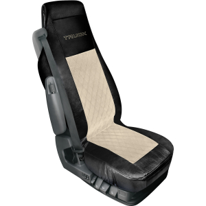 Mirian, coprisedile in Skeentex e suede trapuntato - Nero/Panna
