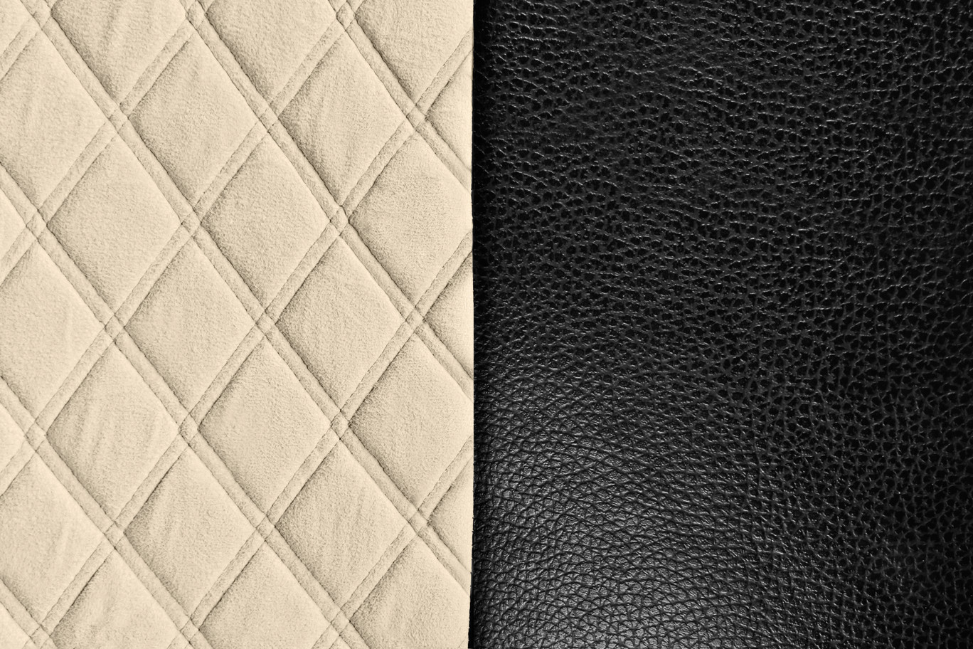 Mirian, coprisedile in Skeentex e suede trapuntato - Nero/Panna - immagine 2