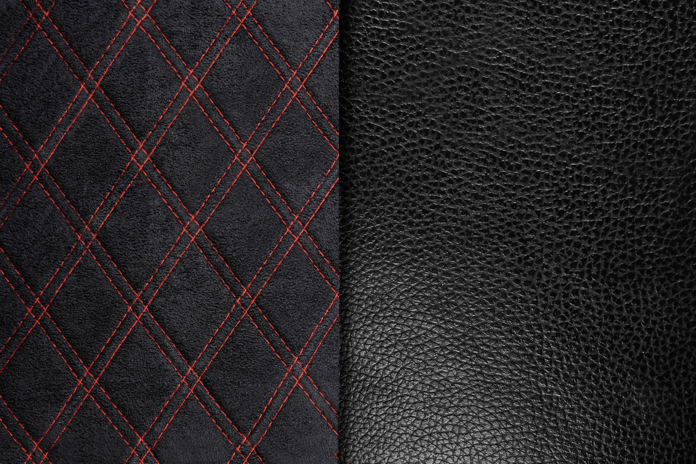 Mirian, coprisedile in Skeentex e suede trapuntato - Nero/Rosso - immagine 2