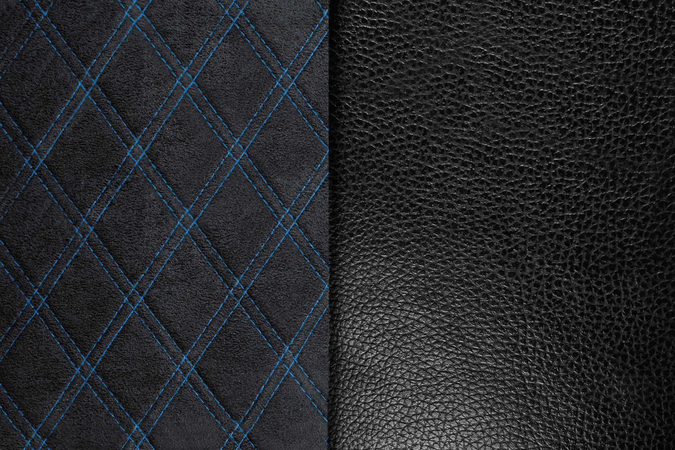 Mirian, coprisedile in Skeentex e suede trapuntato - Nero/Blu - immagine 2