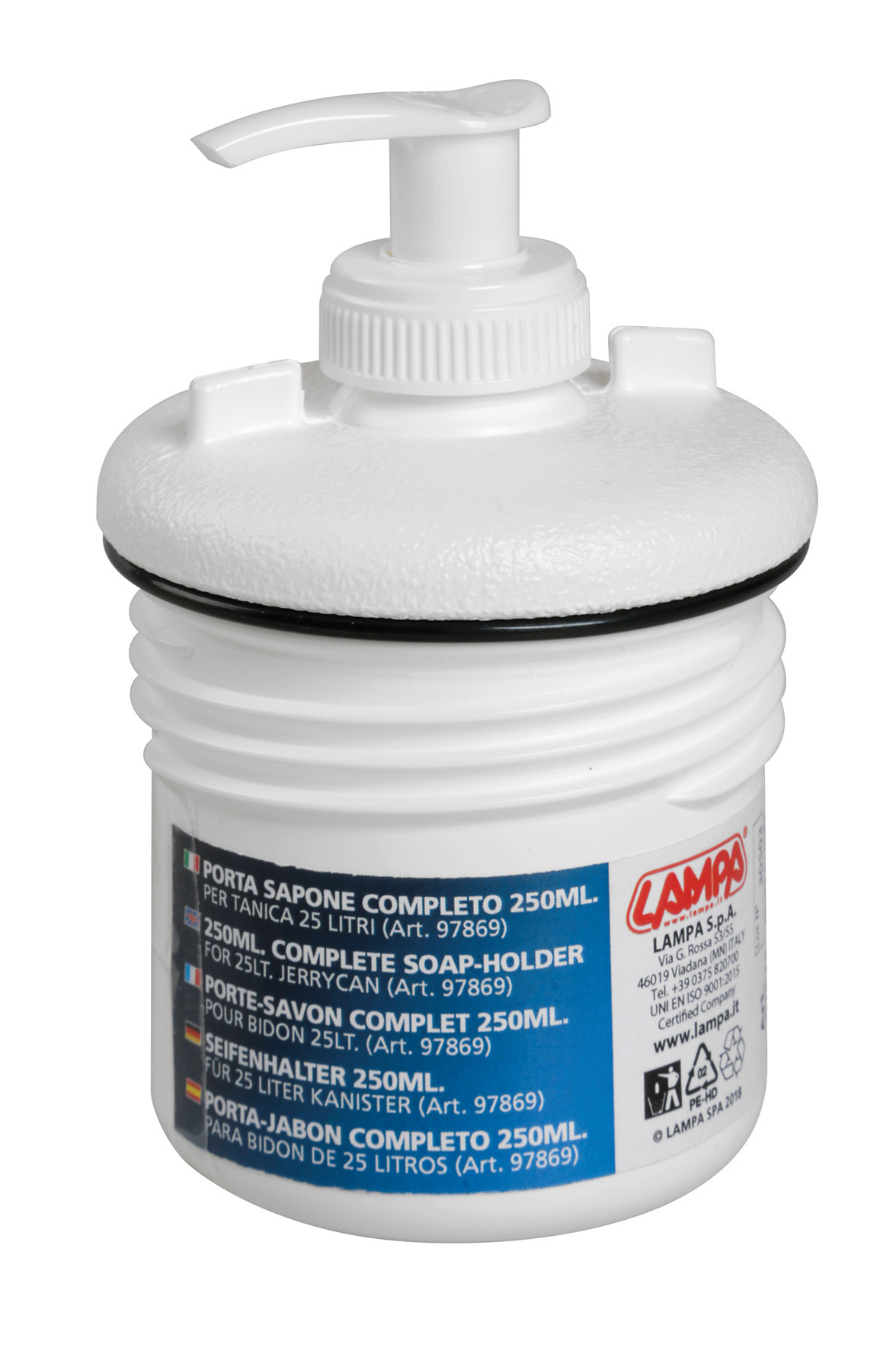 Tanica in plastica, con rubinetto in metallo e dispenser porta sapone - 25 L - immagine 5