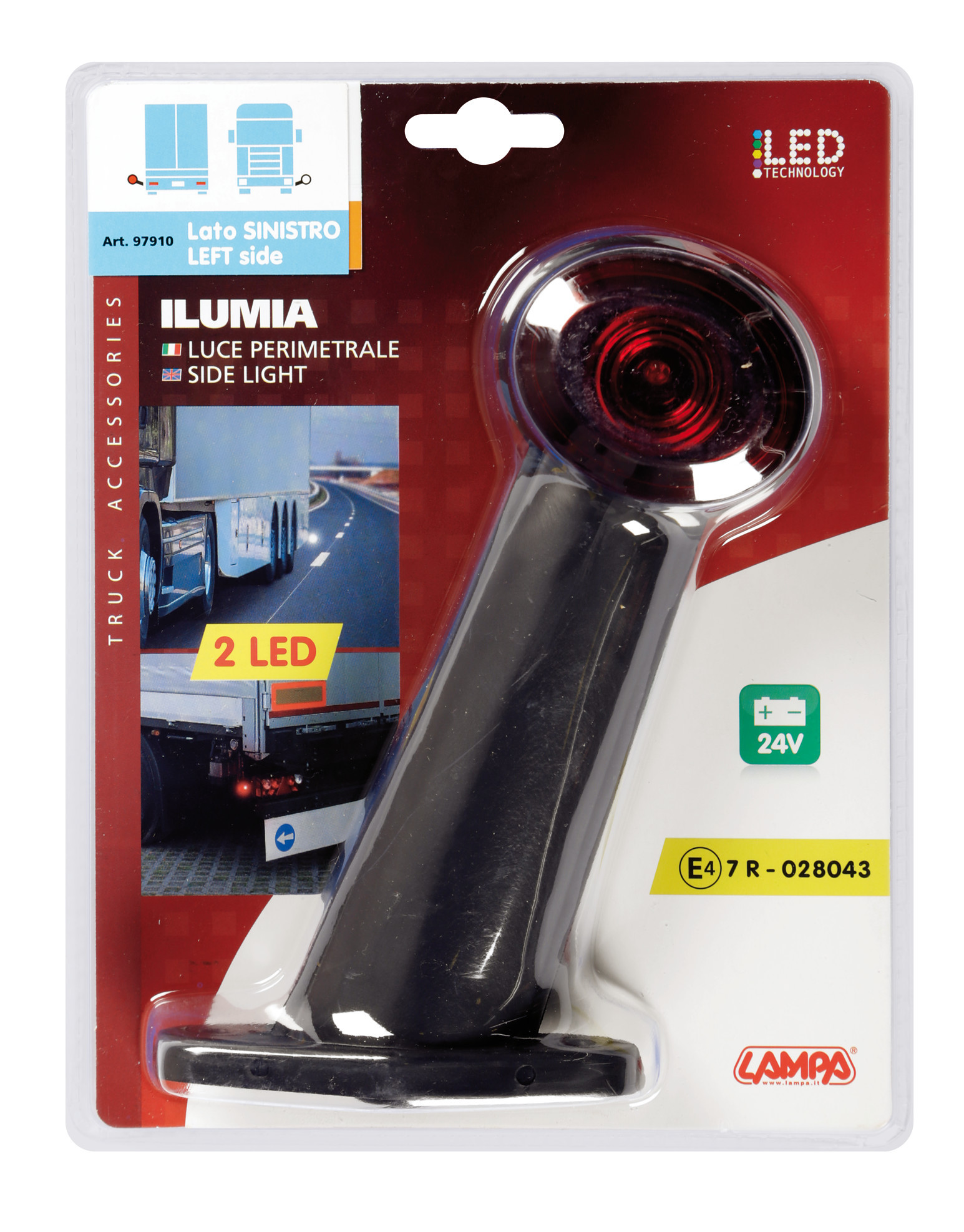 Ilumia, luce ingombro - 2 Led - 24V - 60° - Sinistra - immagine 3