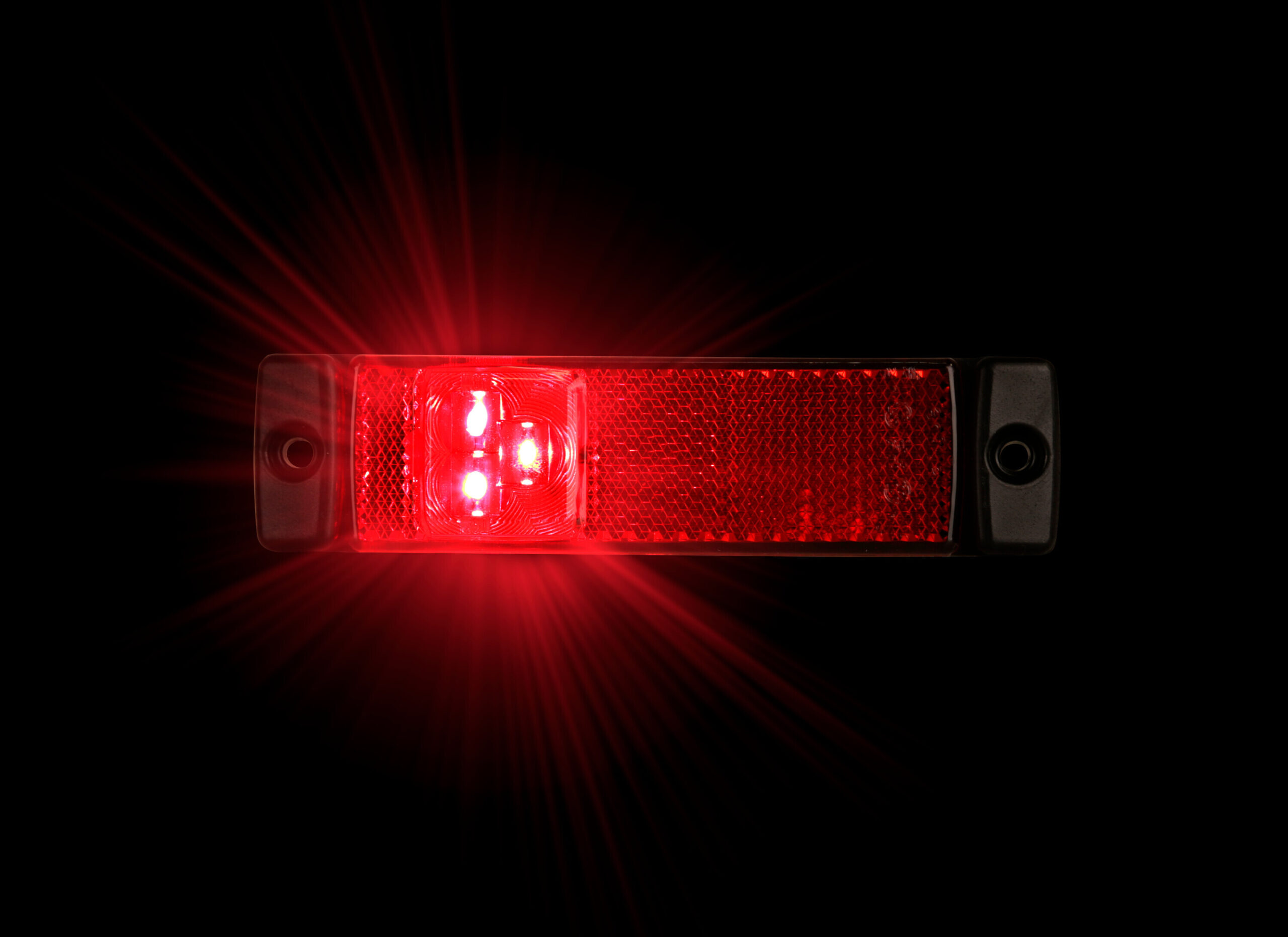 Luce ingombro con catarifrangente - 3 Led - 24V - Rosso - immagine 2