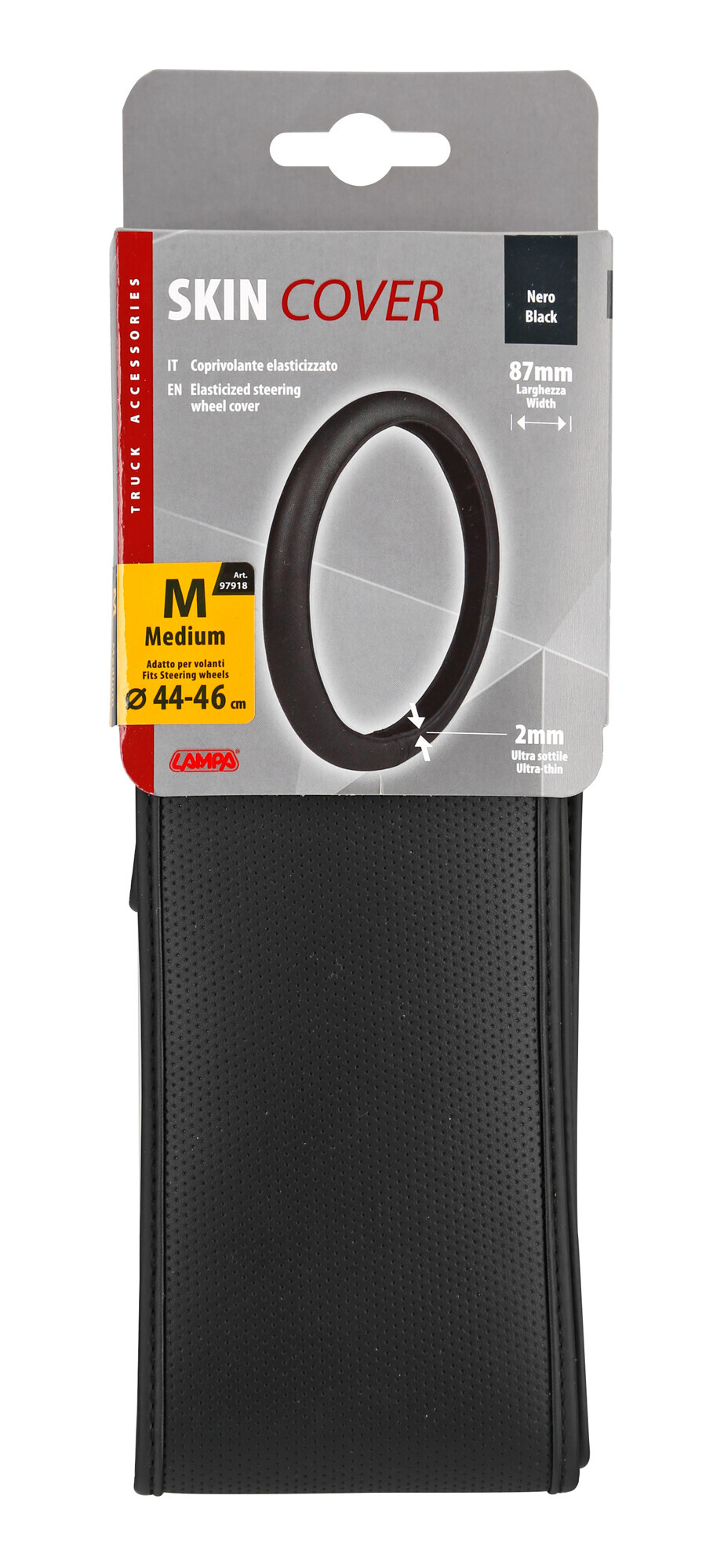 Skin-Cover, coprivolante elasticizzato in Skeentex - Nero - M - Ø 44/46 cm - immagine 3