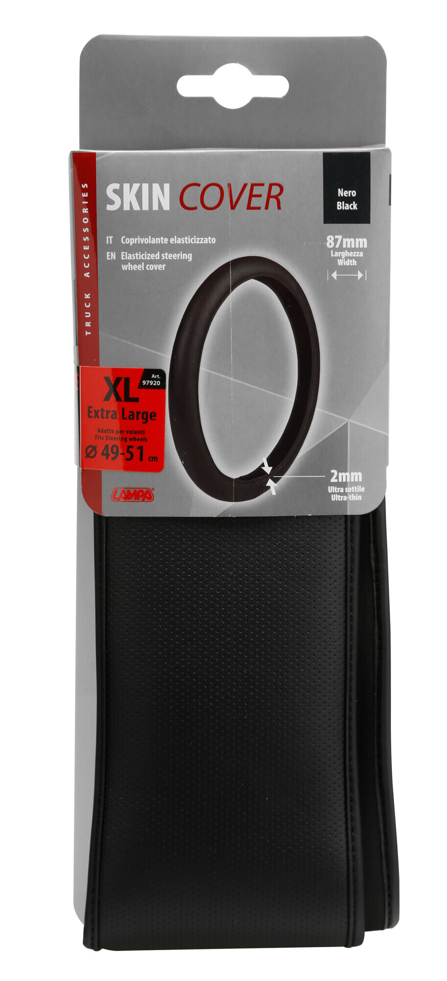 Skin-Cover, coprivolante elasticizzato in Skeentex - Nero - XL - Ø 49/51 cm - immagine 3