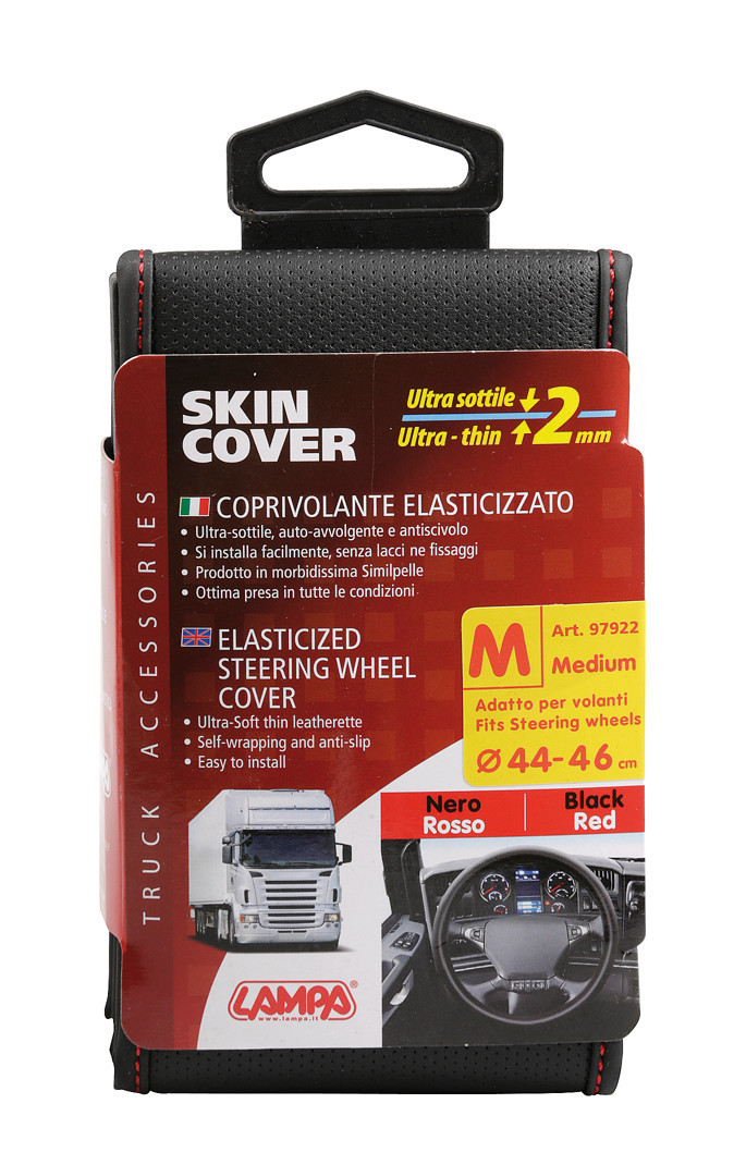 Skin-Cover, coprivolante elasticizzato in Skeentex - Nero/Rosso - M - Ø 44/46 cm - immagine 3